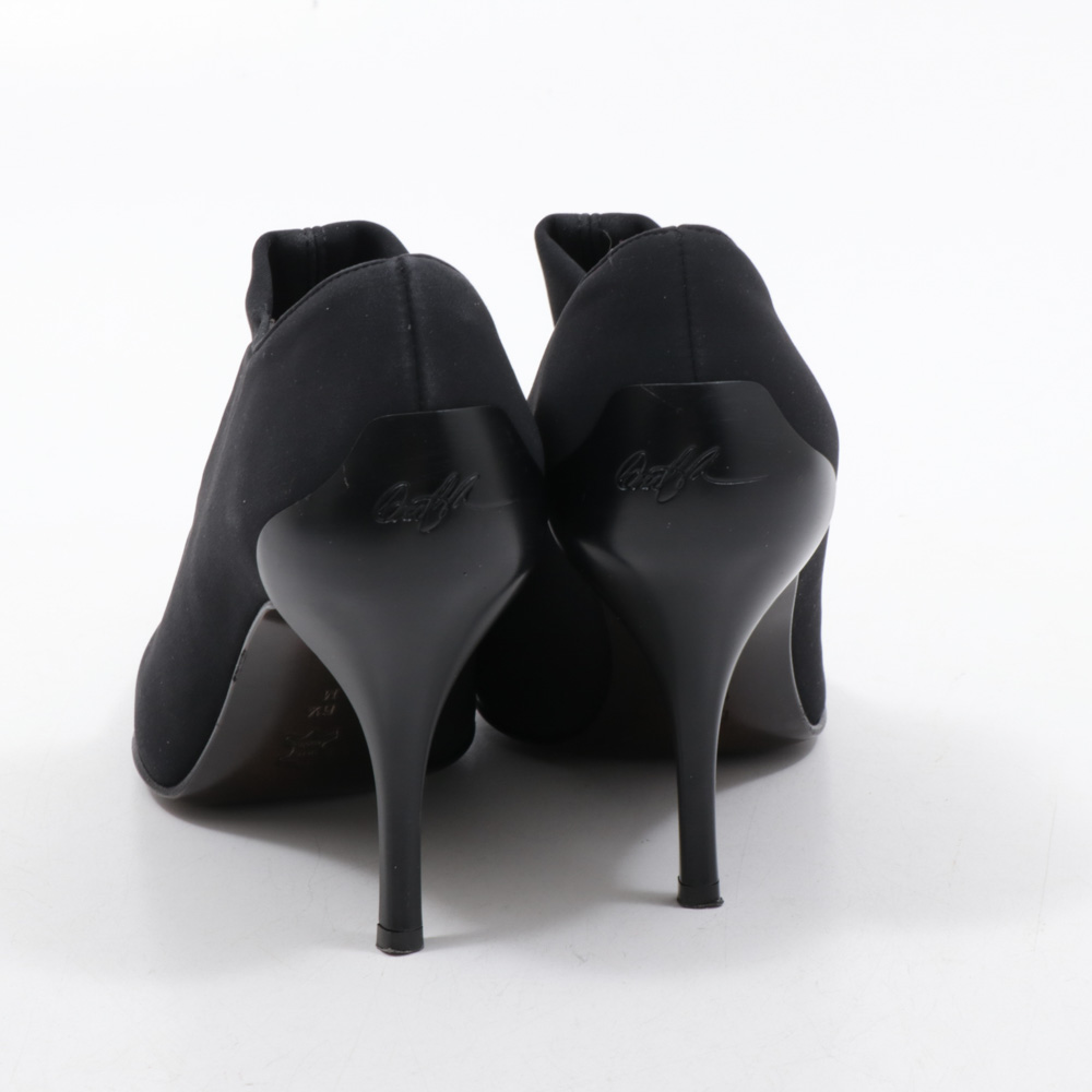 Donald J Pliner Black Slip-On Pointed Toe High Heel Booties