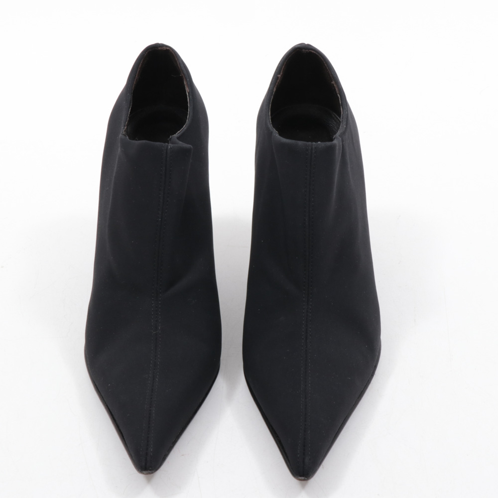 Donald J Pliner Black Slip-On Pointed Toe High Heel Booties