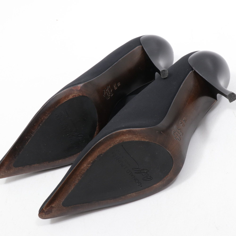 Donald J Pliner Black Slip-On Pointed Toe High Heel Booties