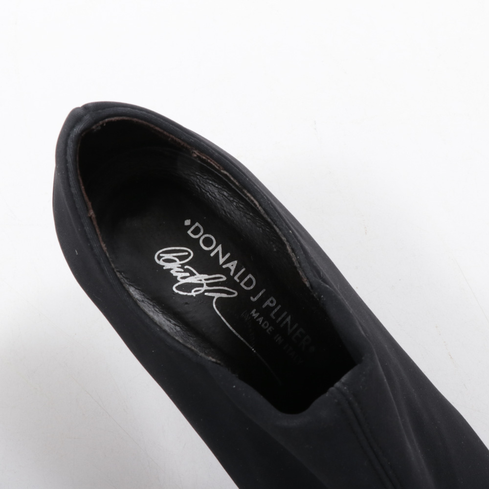Donald J Pliner Black Slip-On Pointed Toe High Heel Booties