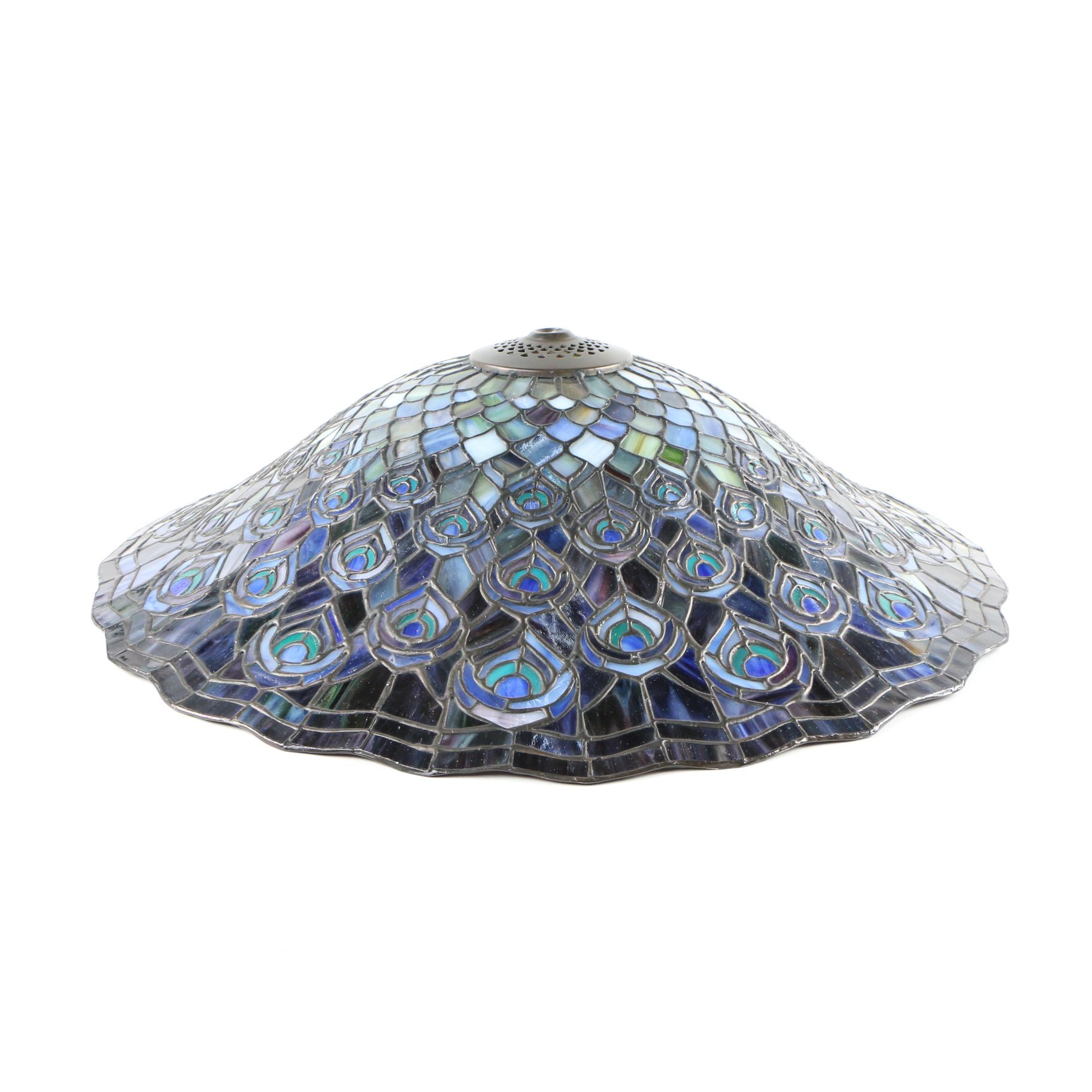 Quoizel Collectibles Tiffany Style Stained Glass Peacock Lampshade