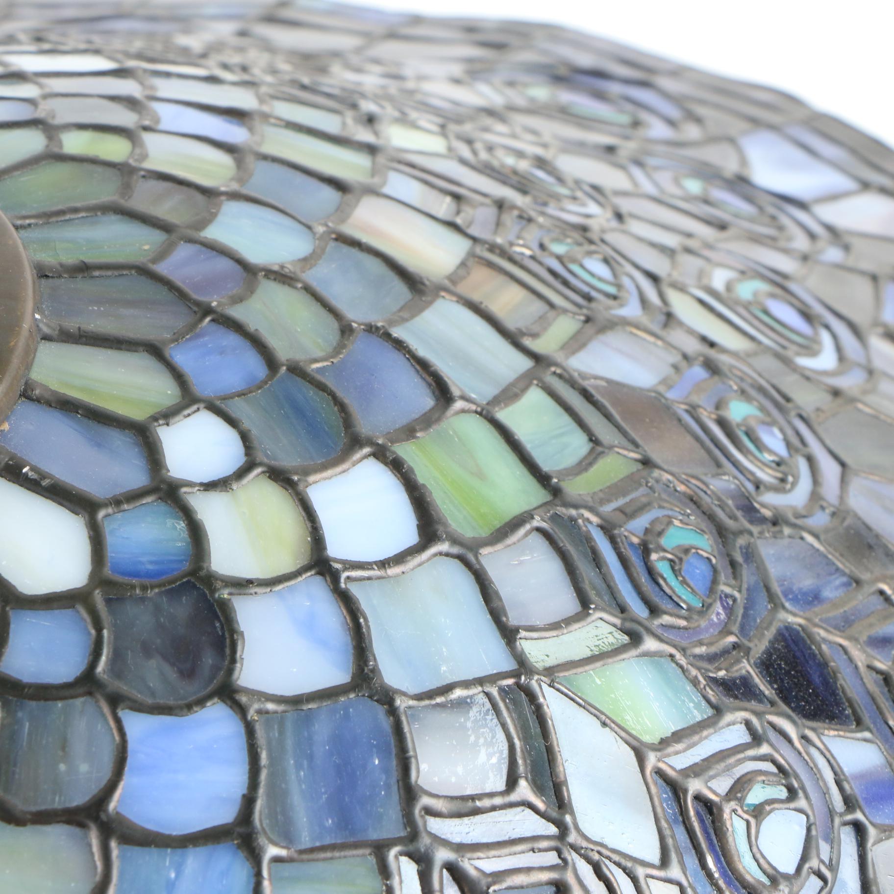 Quoizel Collectibles Tiffany Style Stained Glass Peacock Lampshade