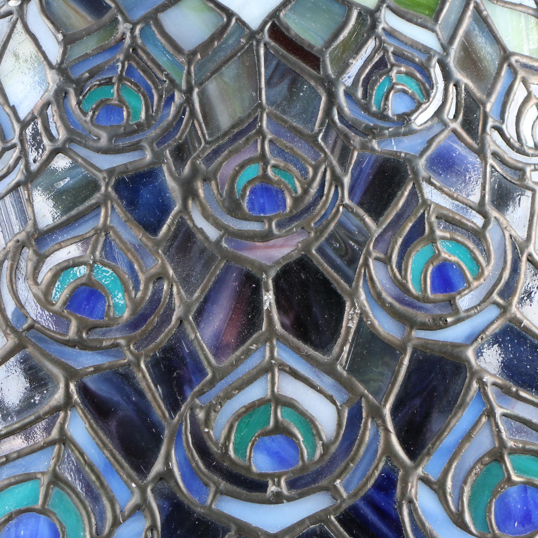 Quoizel Collectibles Tiffany Style Stained Glass Peacock Lampshade