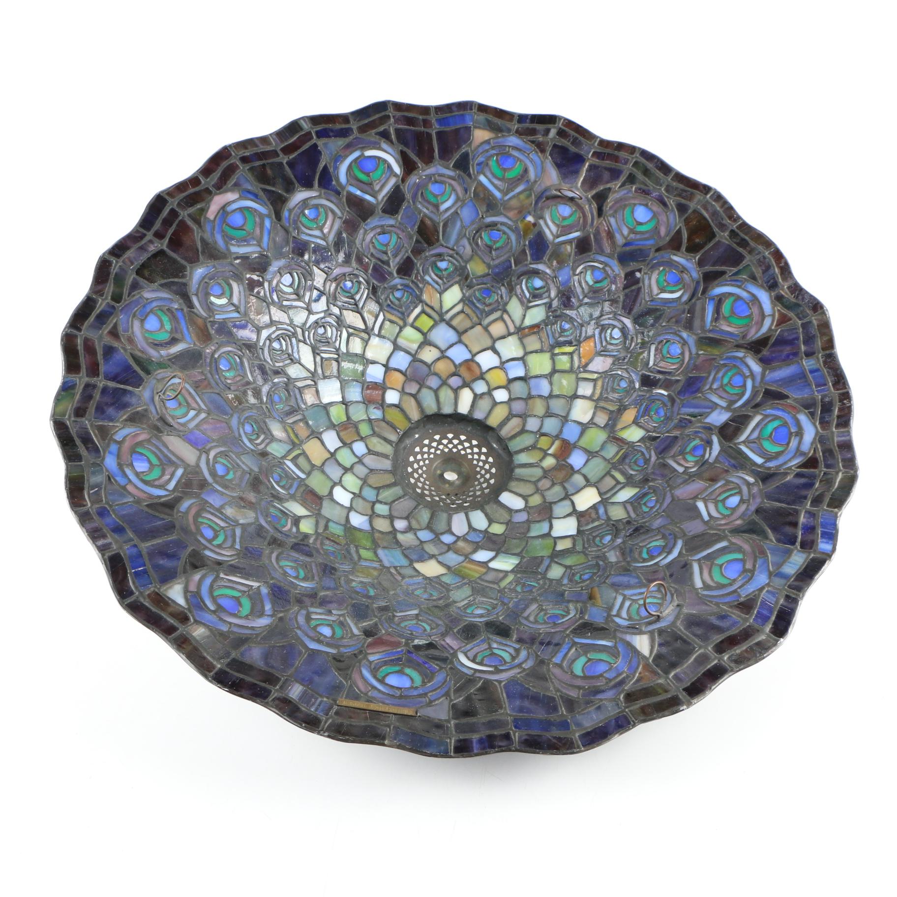 Quoizel Collectibles Tiffany Style Stained Glass Peacock Lampshade