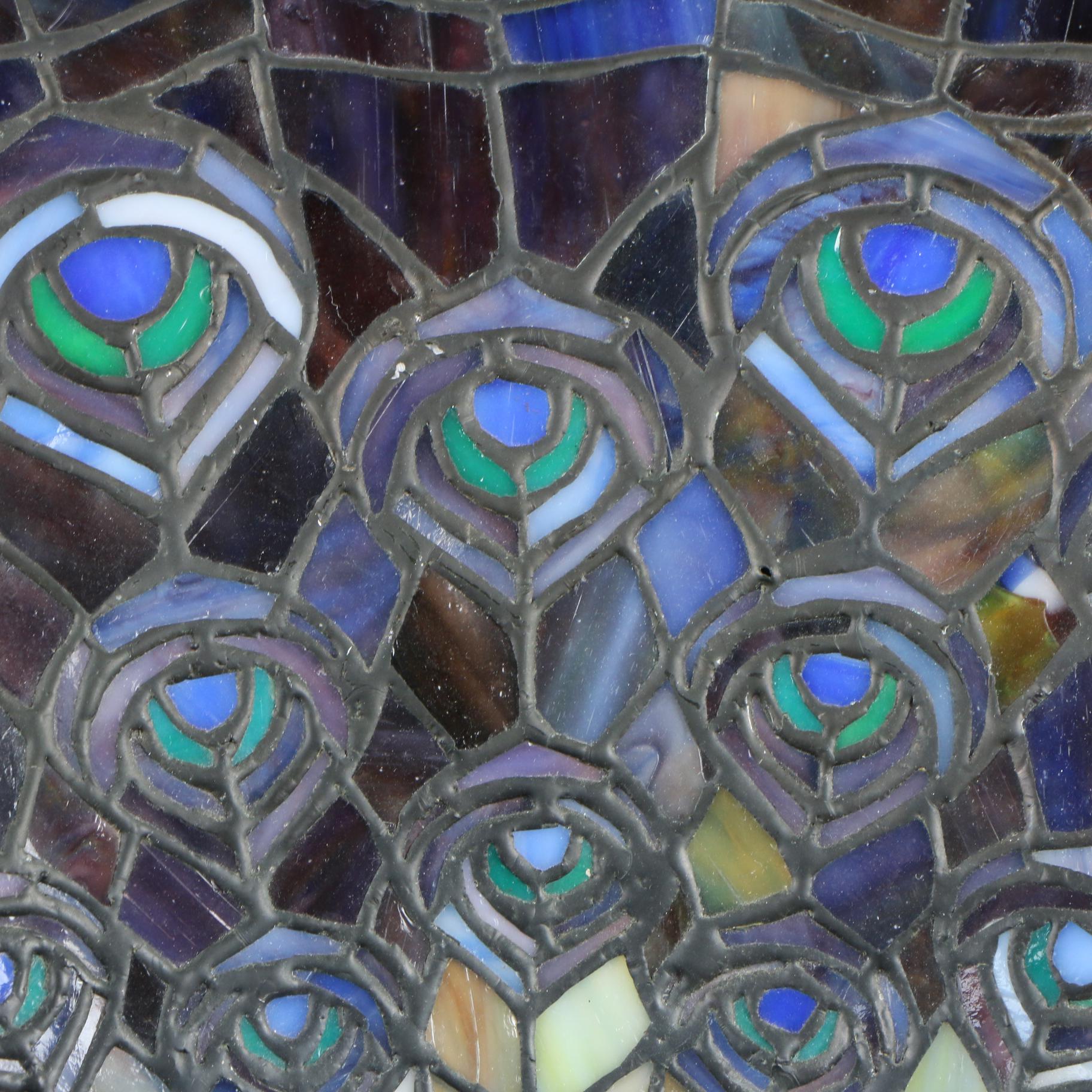 Quoizel Collectibles Tiffany Style Stained Glass Peacock Lampshade