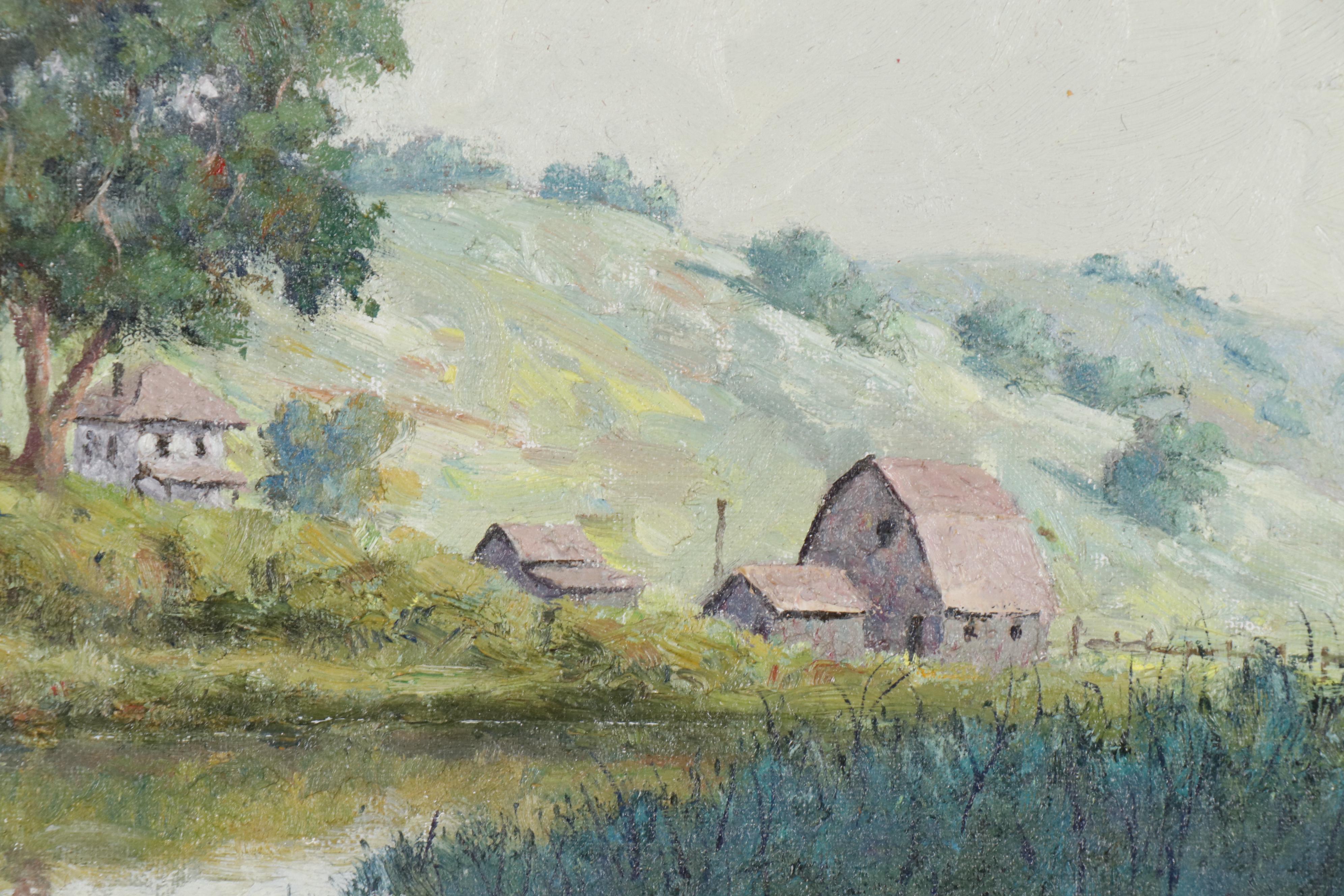 Gary Hartenhoff Oil Painting of a Farm Landscape