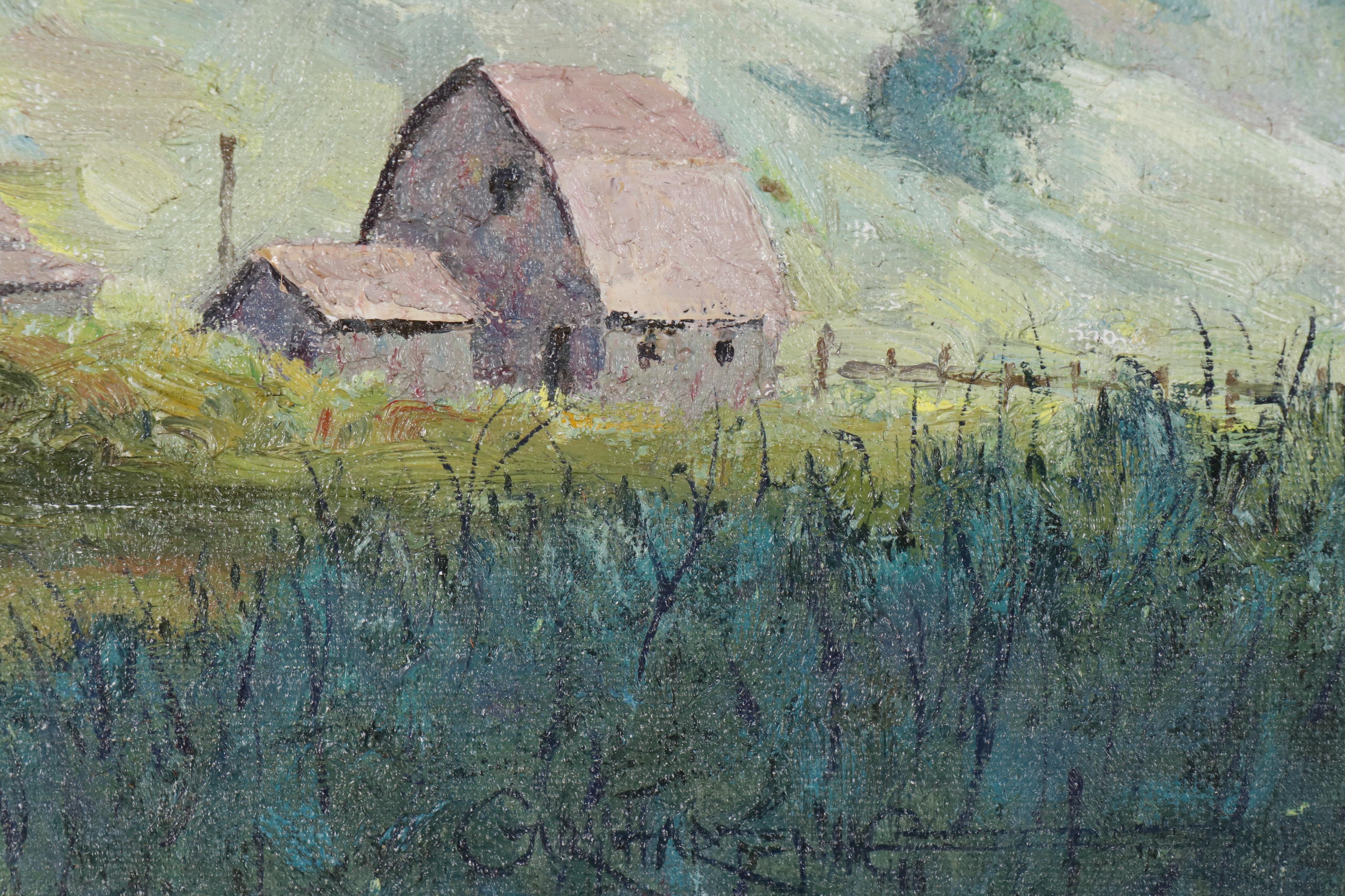 Gary Hartenhoff Oil Painting of a Farm Landscape