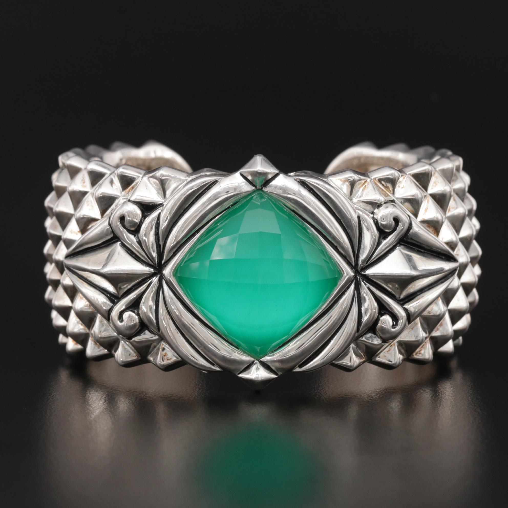 Stephen Webster Sterling Silver Quartz Doublet "Superstud Baroque" Hinged Cuff