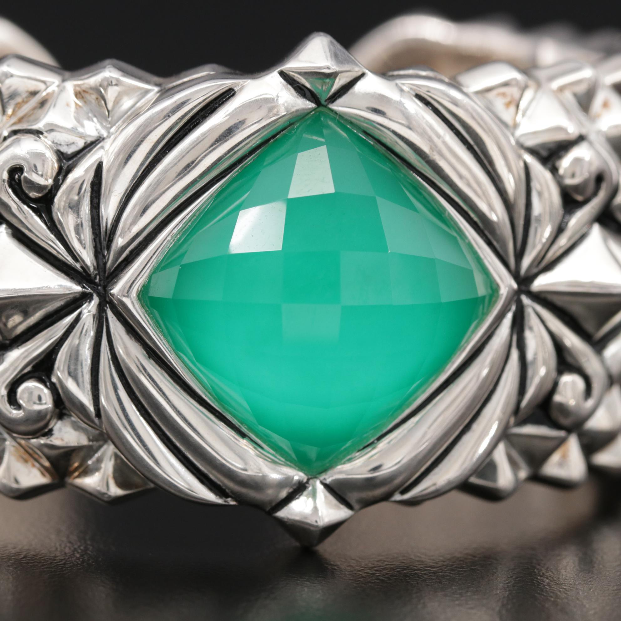 Stephen Webster Sterling Silver Quartz Doublet "Superstud Baroque" Hinged Cuff