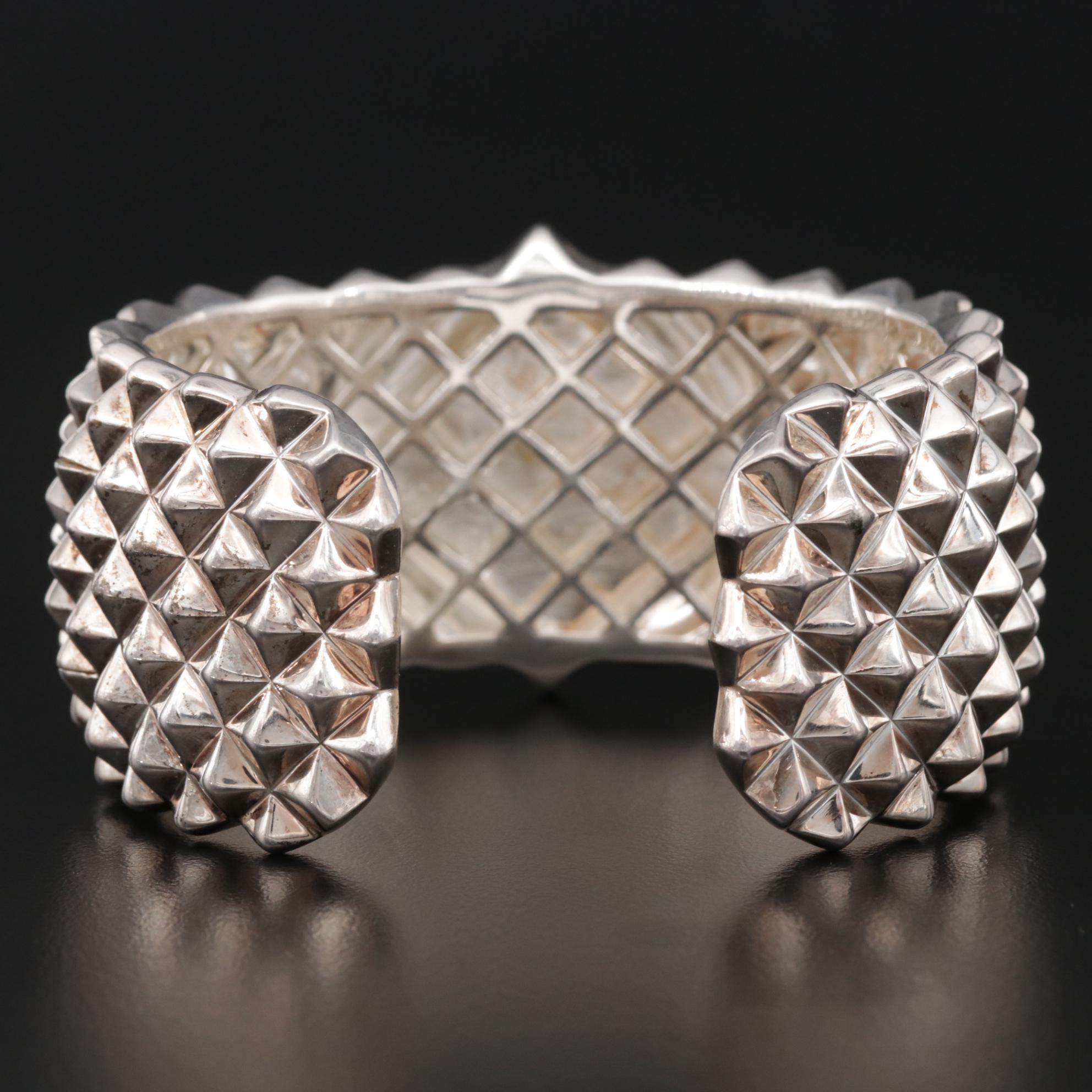 Stephen Webster Sterling Silver Quartz Doublet "Superstud Baroque" Hinged Cuff
