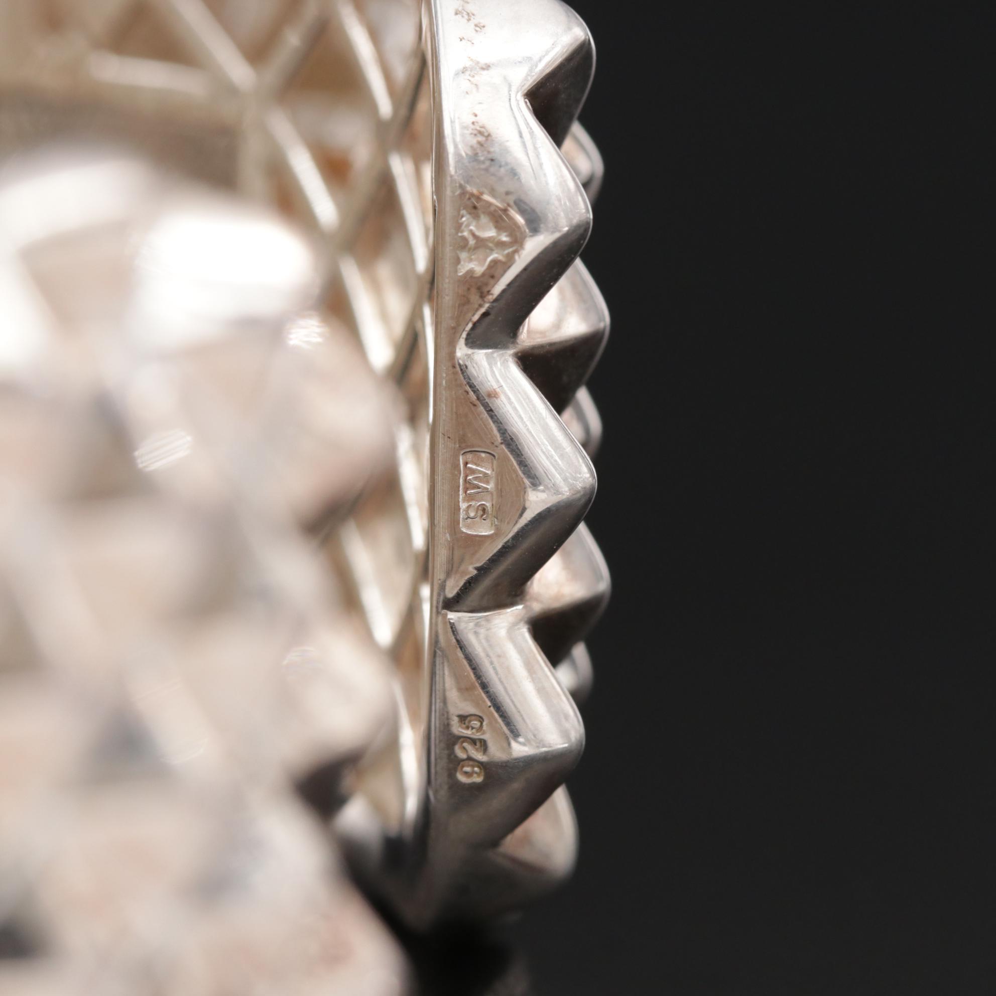 Stephen Webster Sterling Silver Quartz Doublet "Superstud Baroque" Hinged Cuff