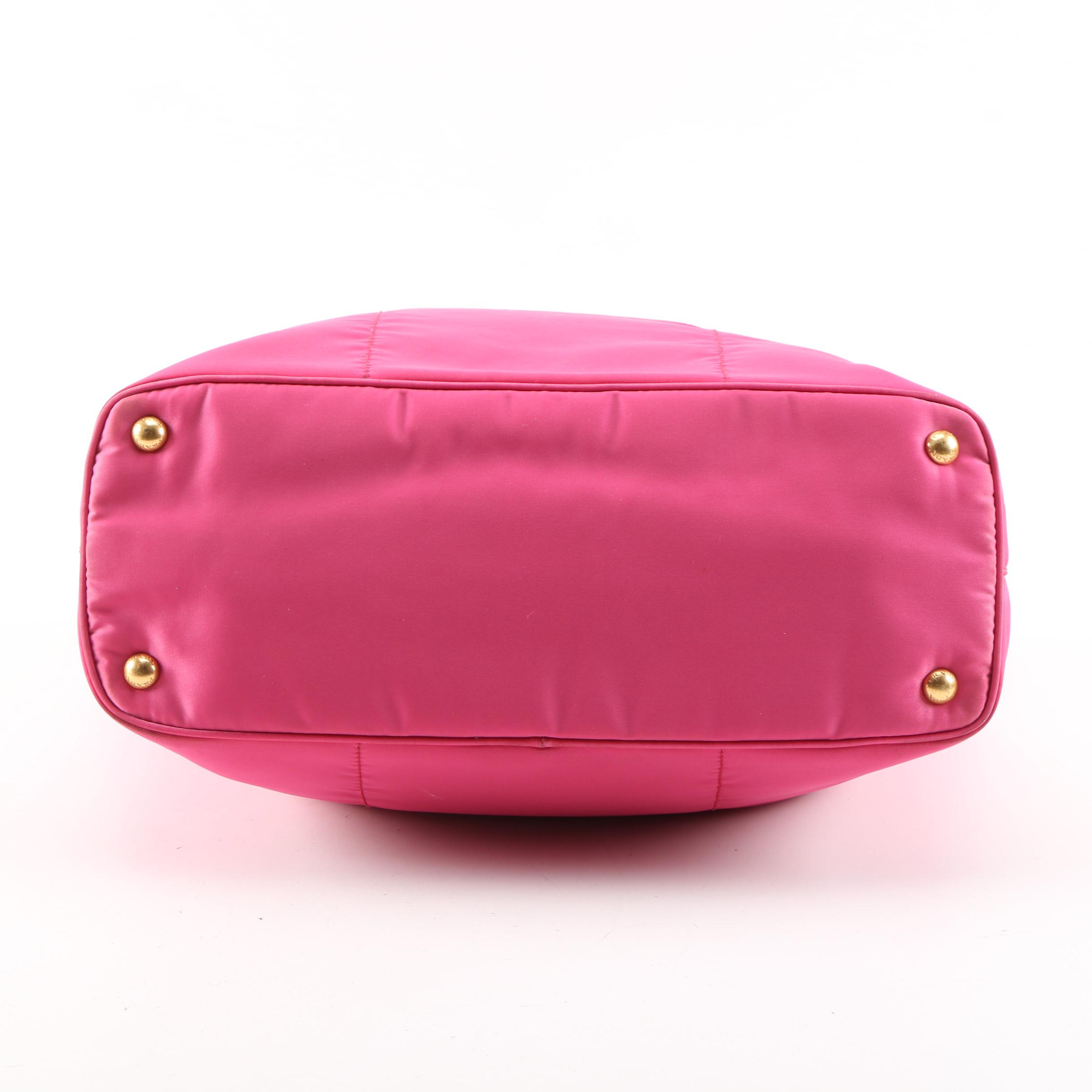 Prada Tote Bag in Pink Tessuto Nylon and Leather