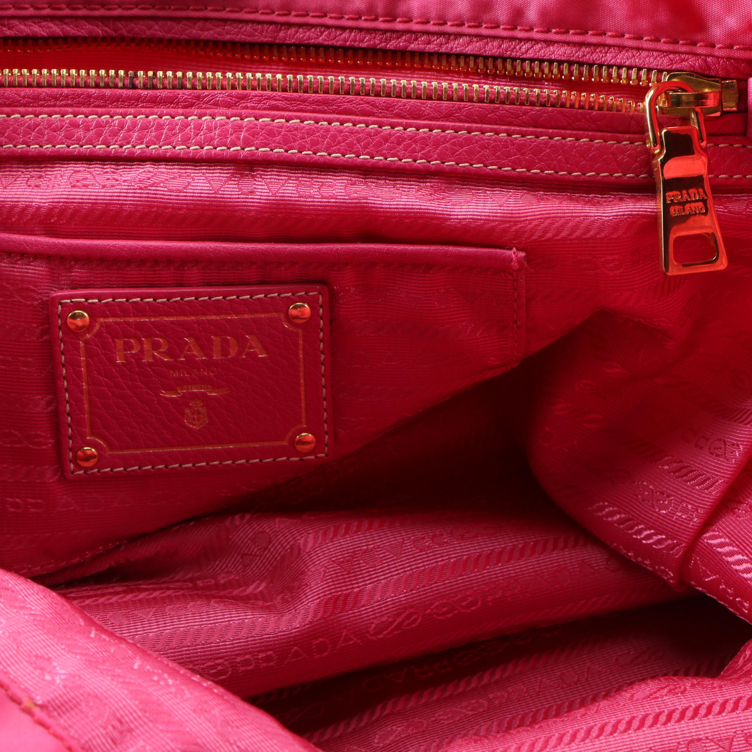 Prada Tote Bag in Pink Tessuto Nylon and Leather