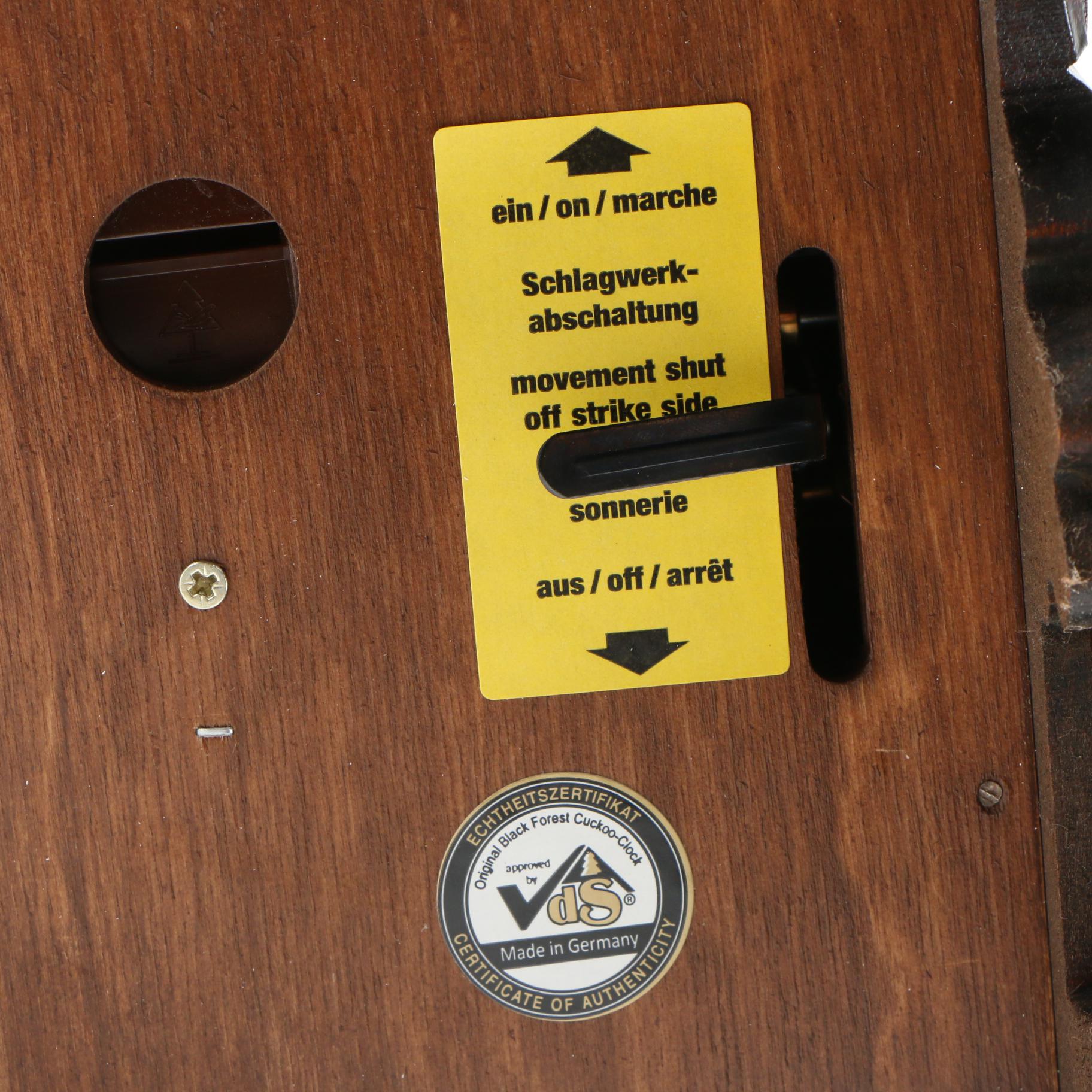 Hubert Herr German Black Forest  Decorative Leaf and Squirrel Motif Cuckoo Clock