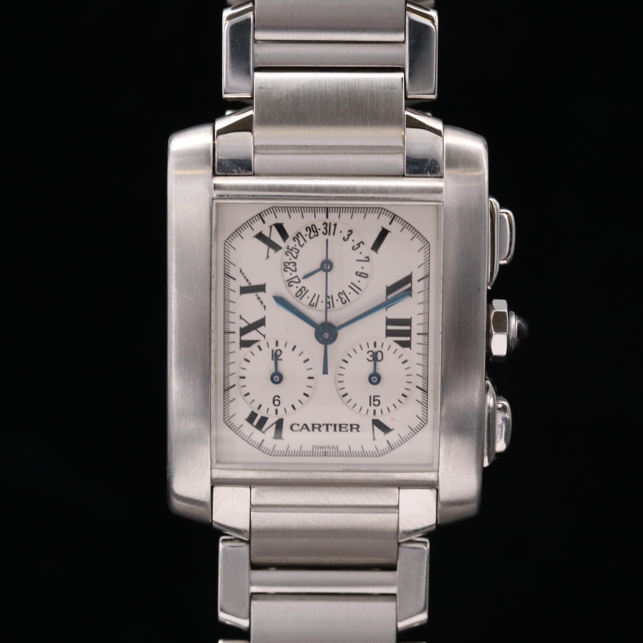Cartier Tank Française Chronoflex Stainless Steel Quartz Watch