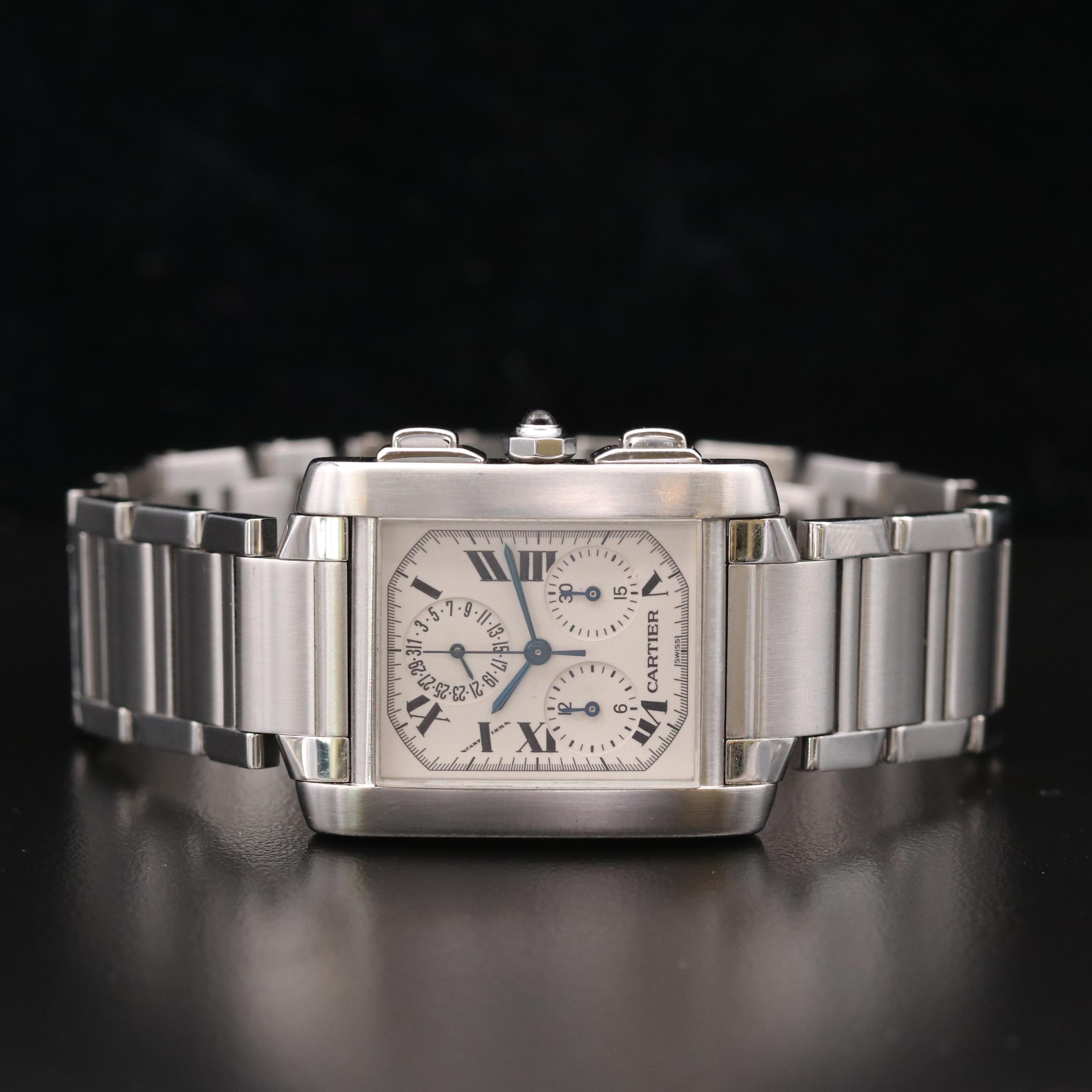 Cartier Tank Française Chronoflex Stainless Steel Quartz Watch