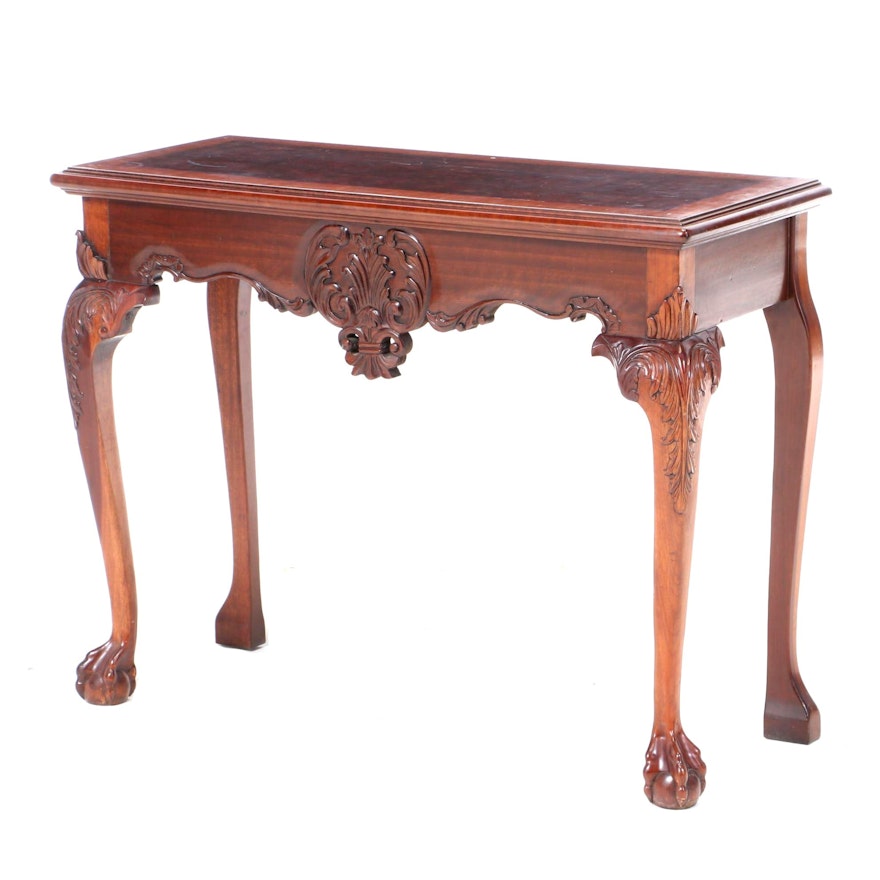 Carved Mahogany Console Table, Late 20th Century