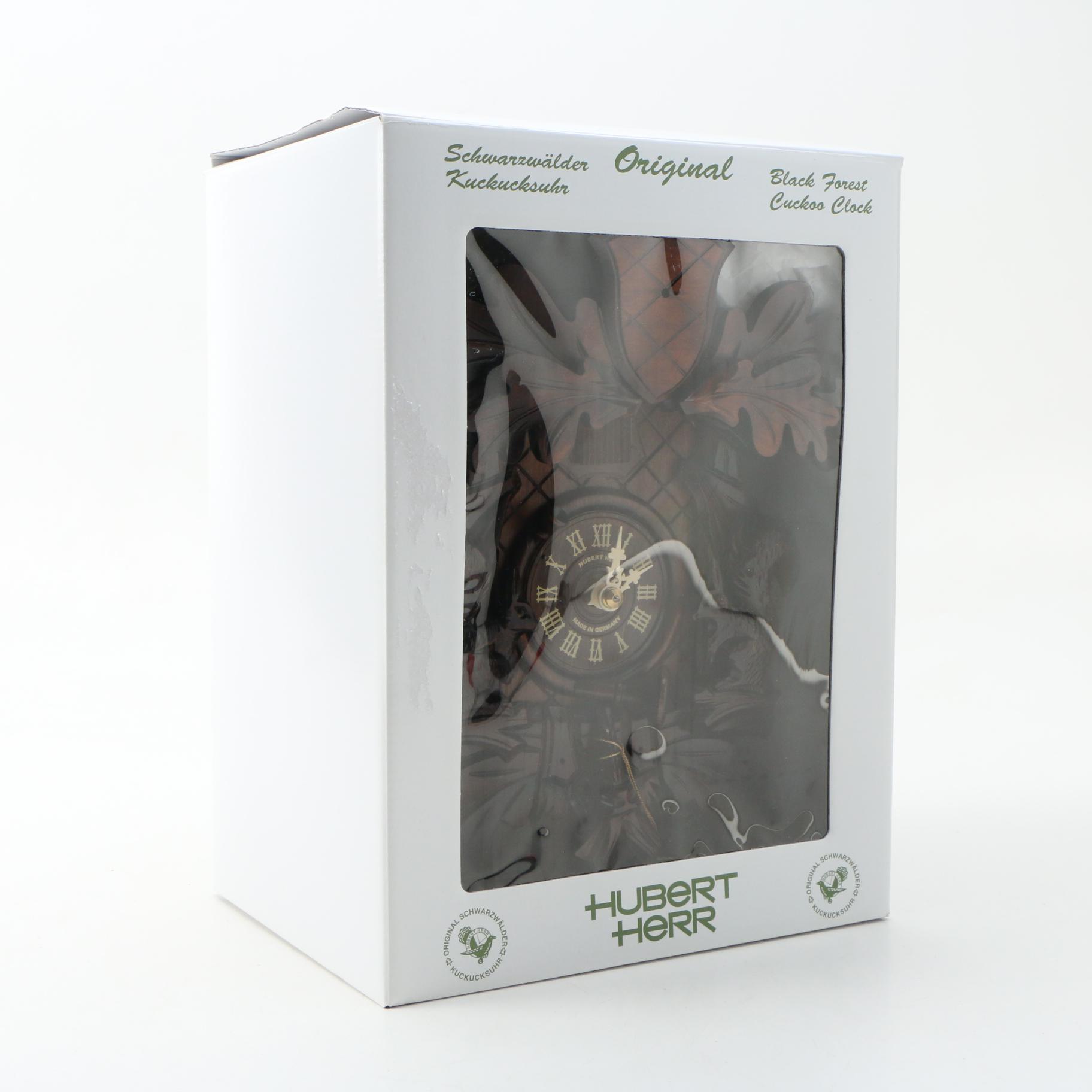 Hubert Herr German Black Forest  Decorative Leaf and Squirrel Motif Cuckoo Clock