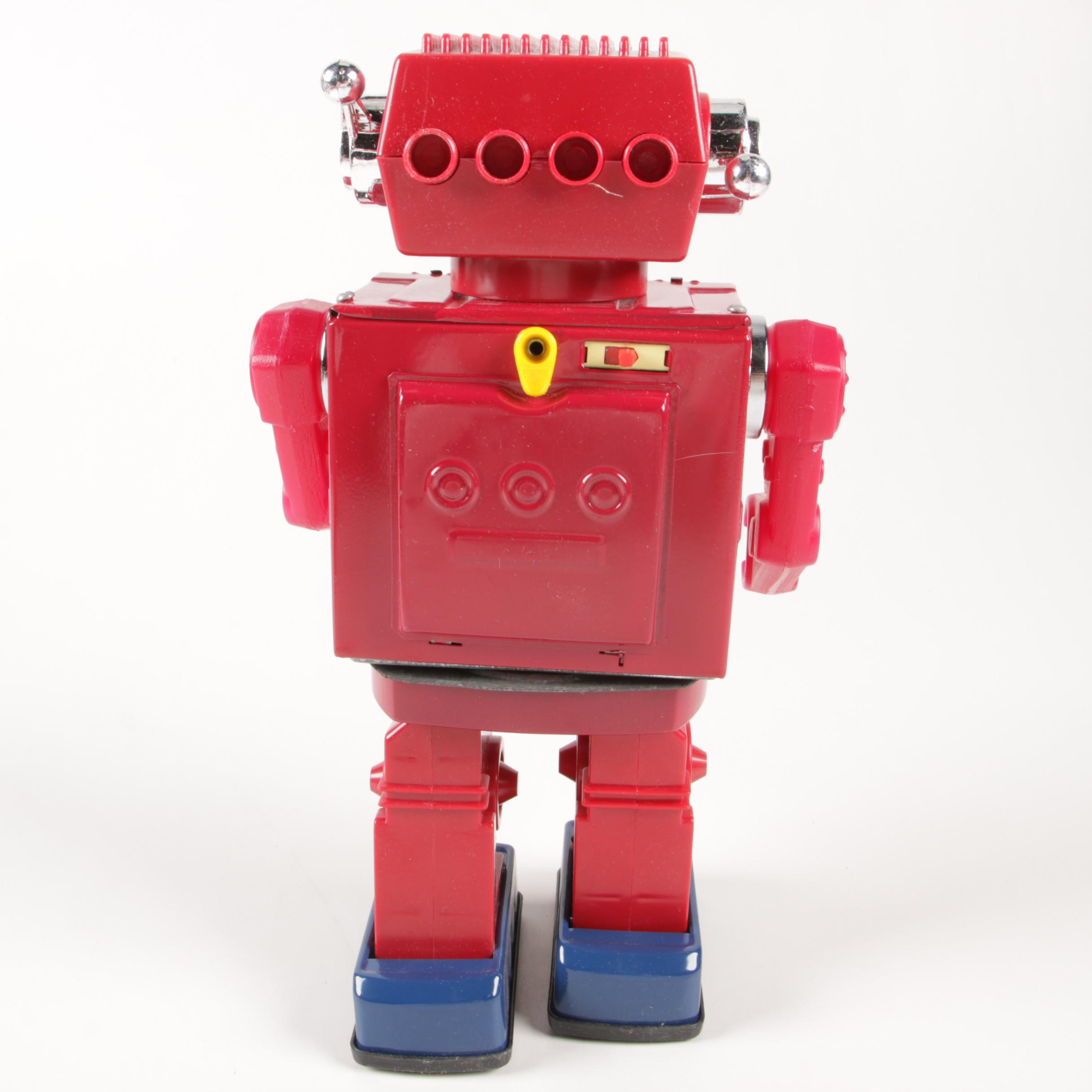 S.M. J. Rotate-O-Matic Super Astronaut Battery Operated Toy Robot in Box, 1960s