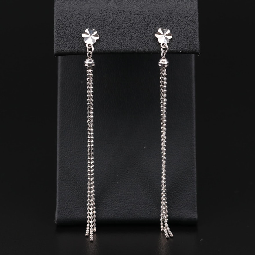 18K White Gold Dangle Earrings