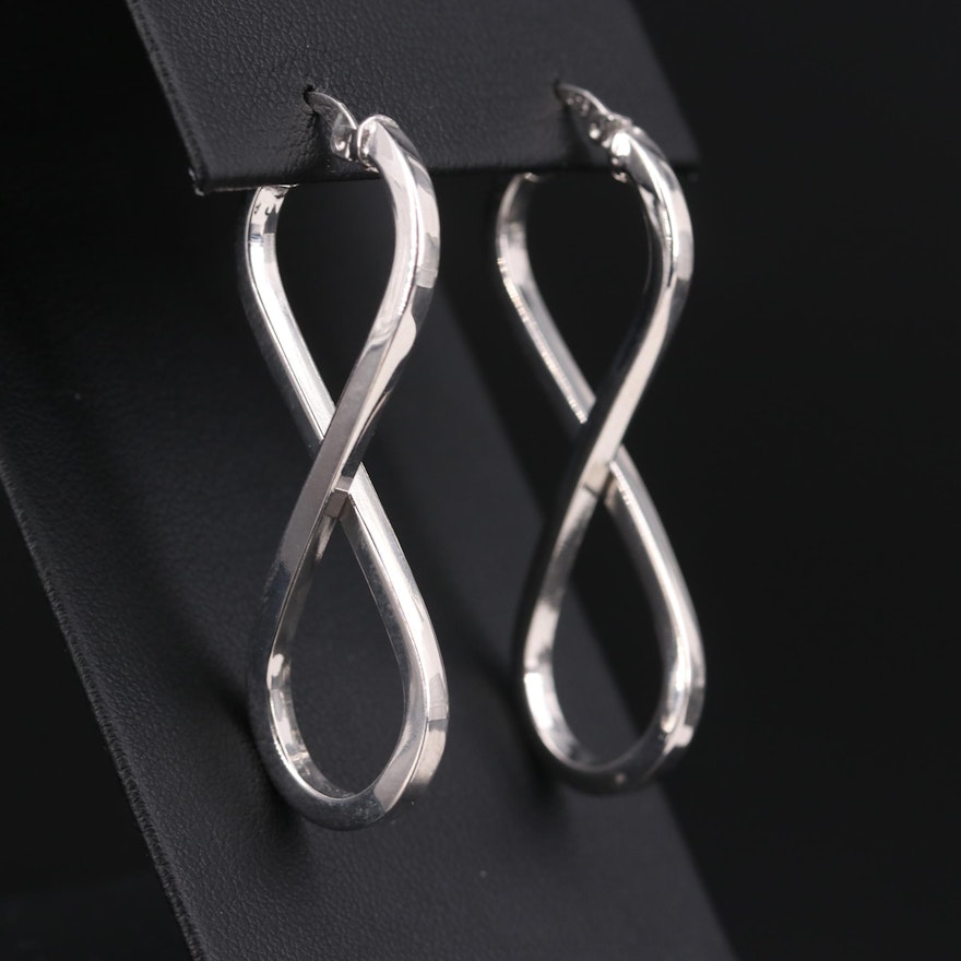 Sterling Silver Figure Eight Hoop Earrings