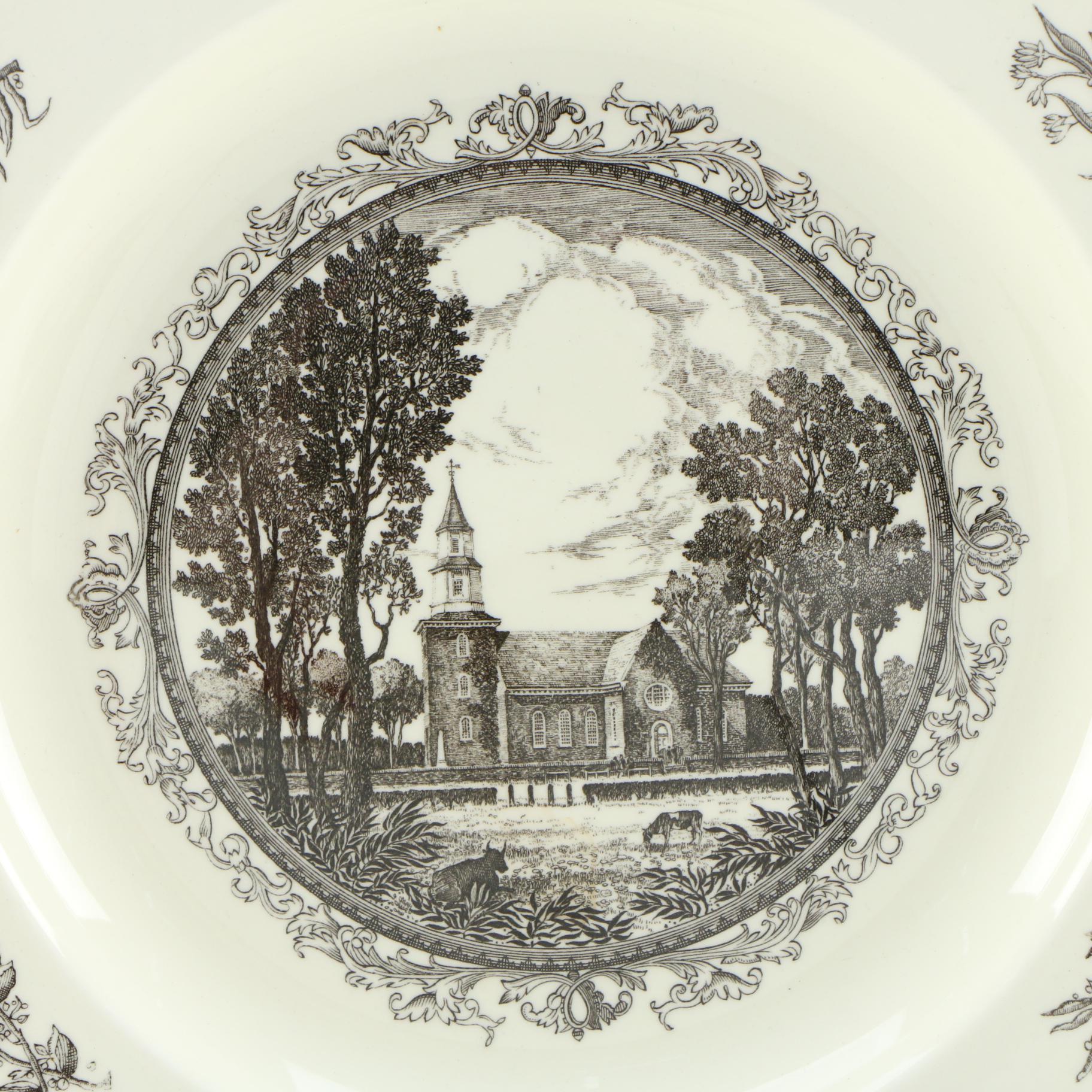 Wedgwood Williamsburg Va. Creamware Plates, 1950's