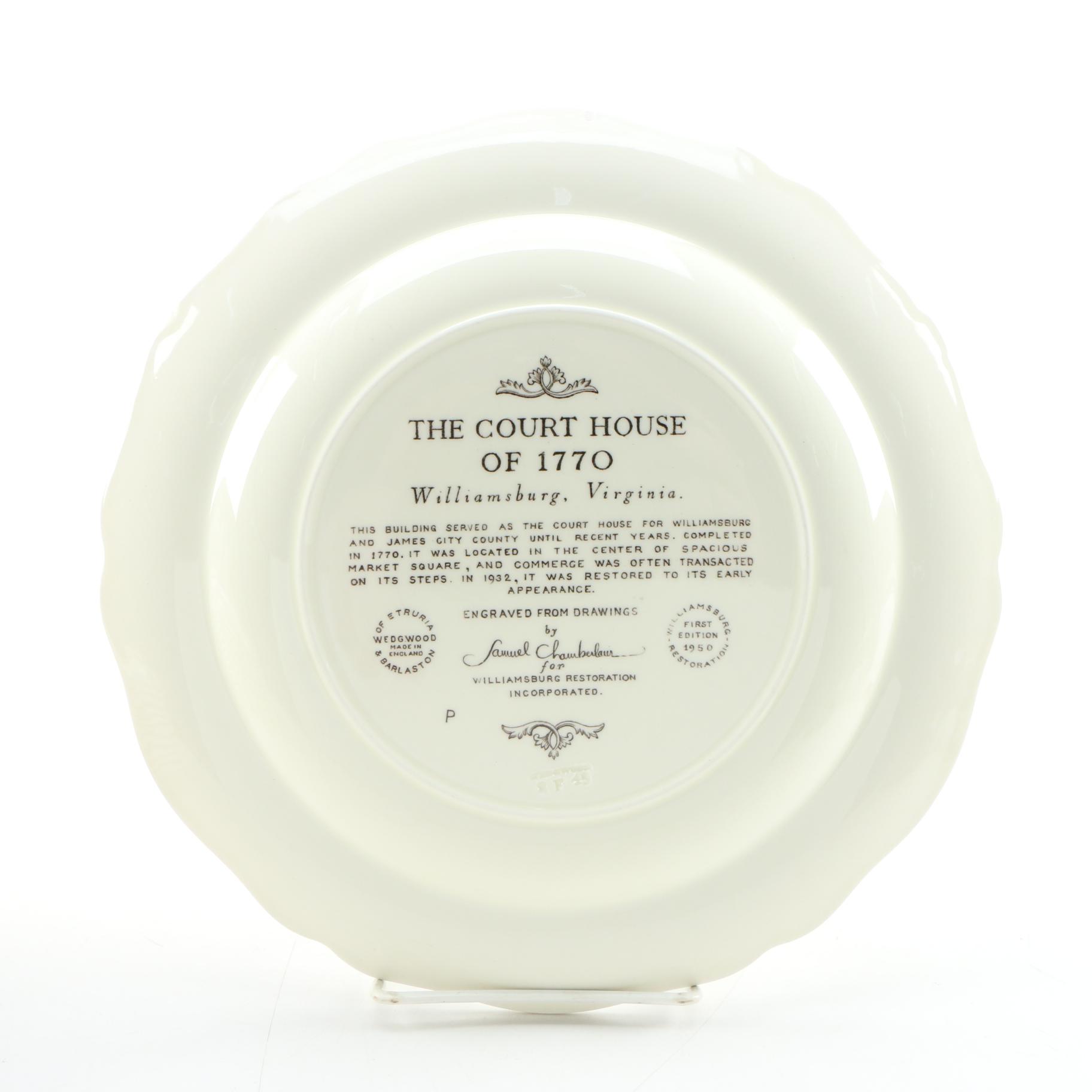 Wedgwood Williamsburg Va. Creamware Plates, 1950's