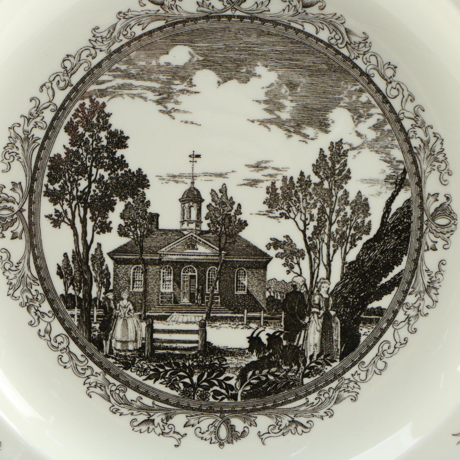 Wedgwood Williamsburg Va. Creamware Plates, 1950's