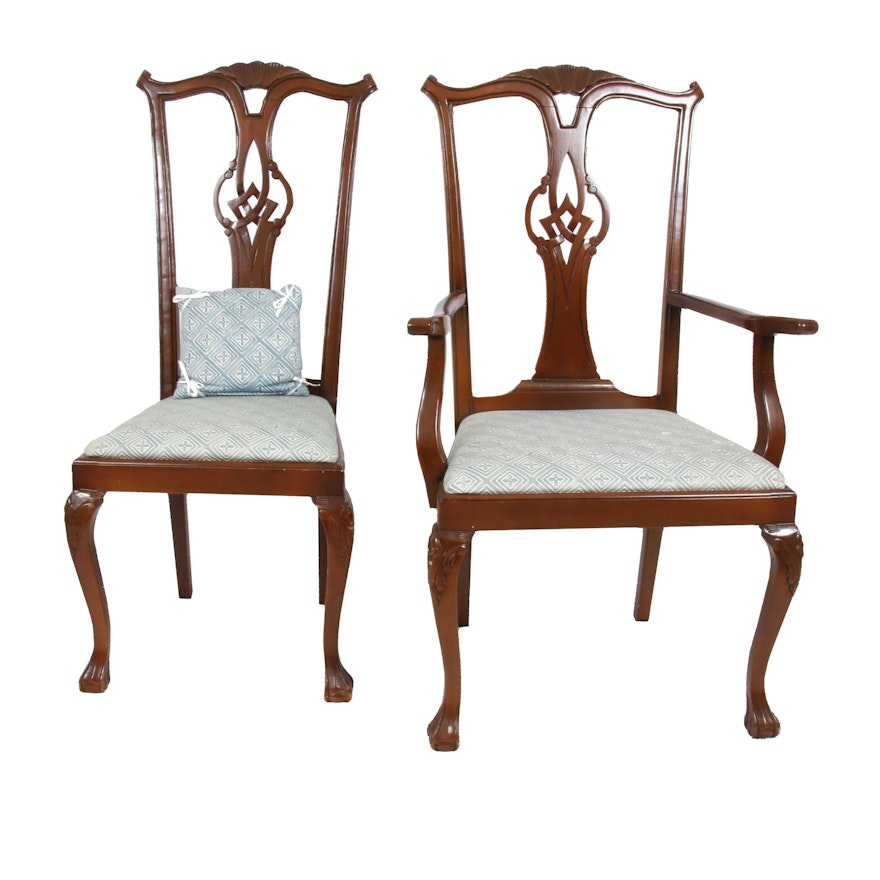 Chippendale Style Carved Wood Chairs