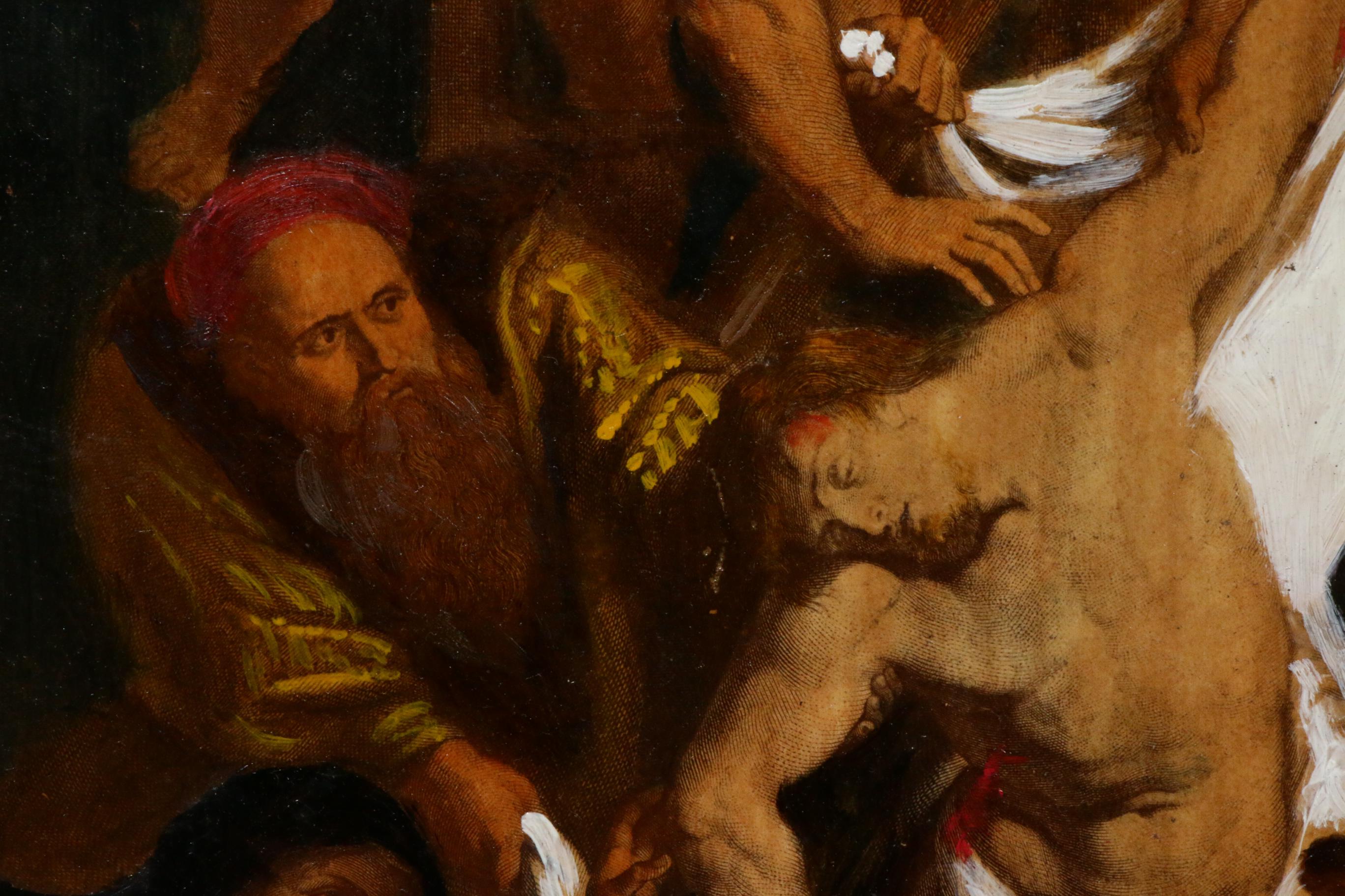 Embellished Engraving After Peter Paul Rubens "The Descent From the Cross"