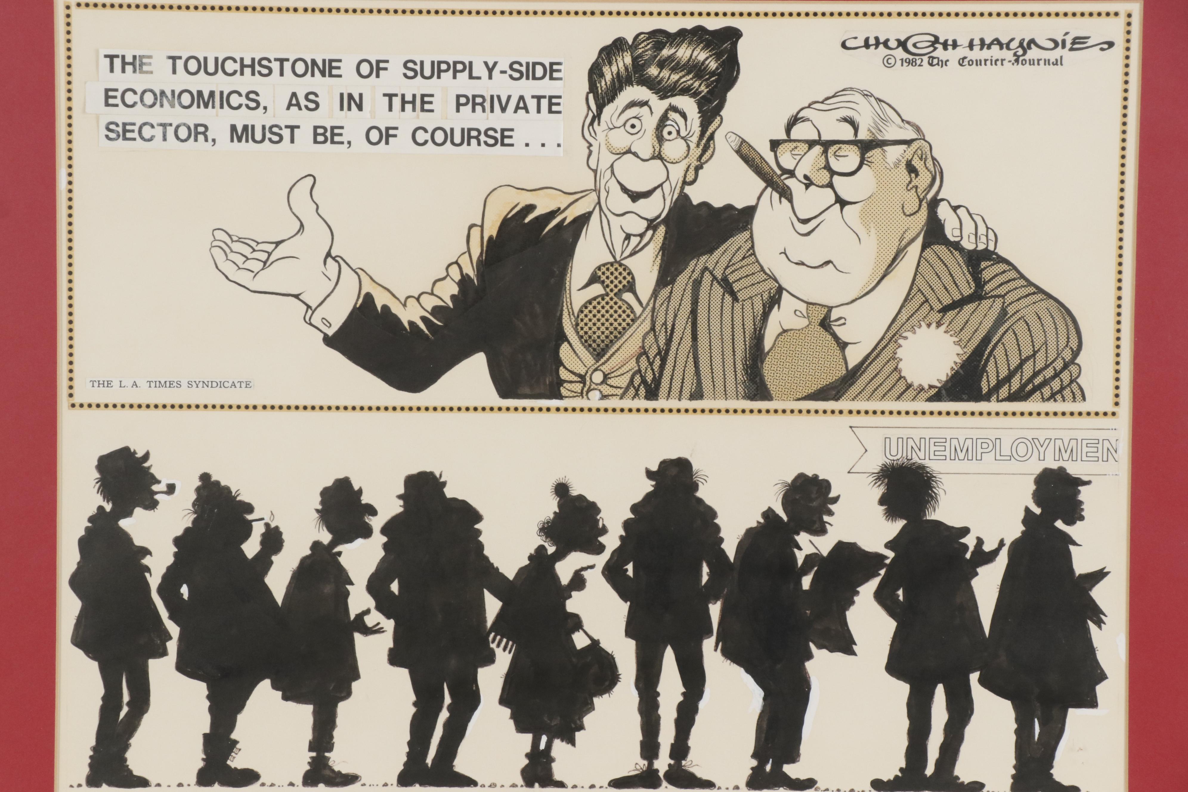 Hugh Haynie Political Cartoon Drawing of Ronald Reagan