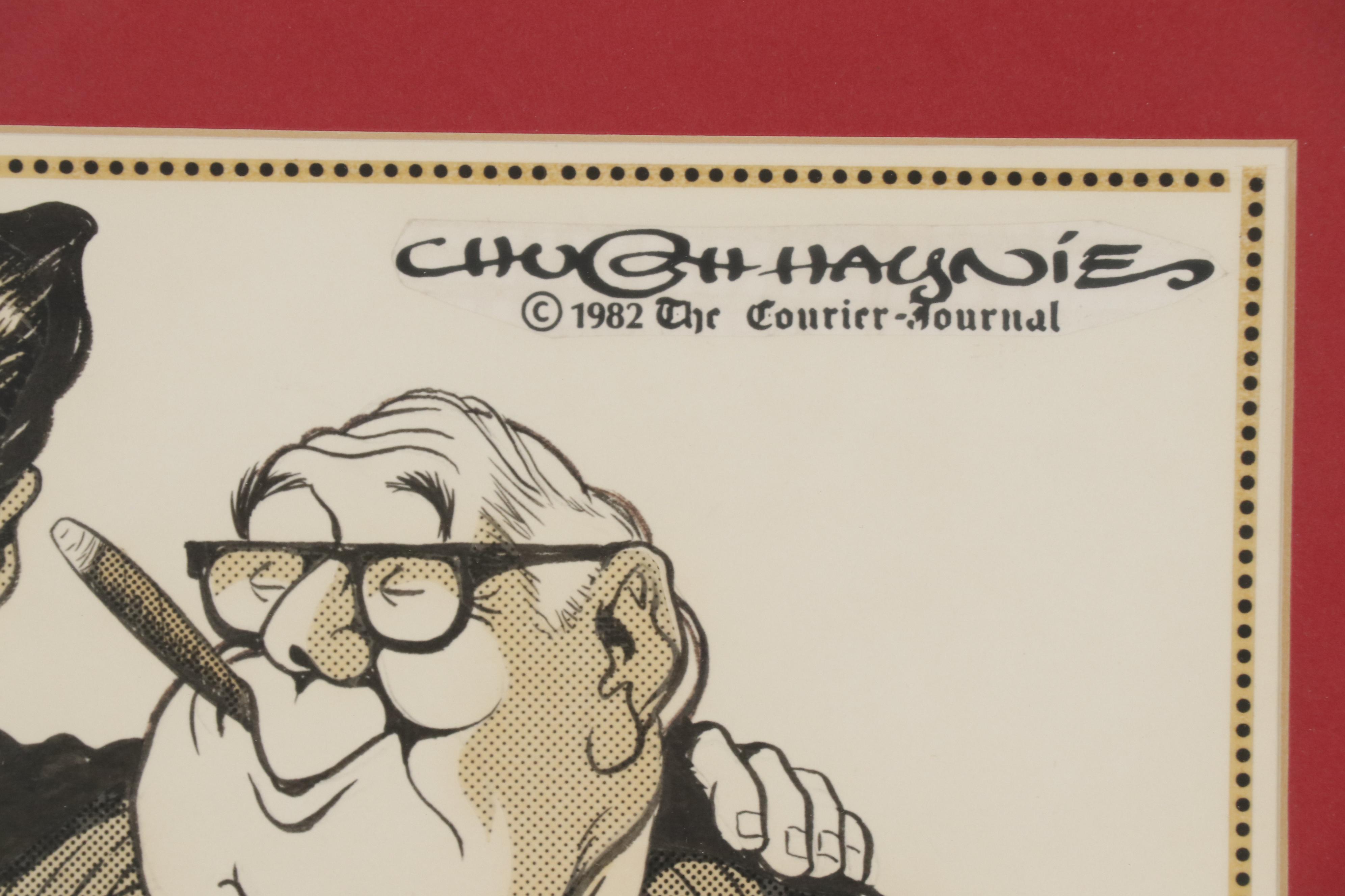 Hugh Haynie Political Cartoon Drawing of Ronald Reagan