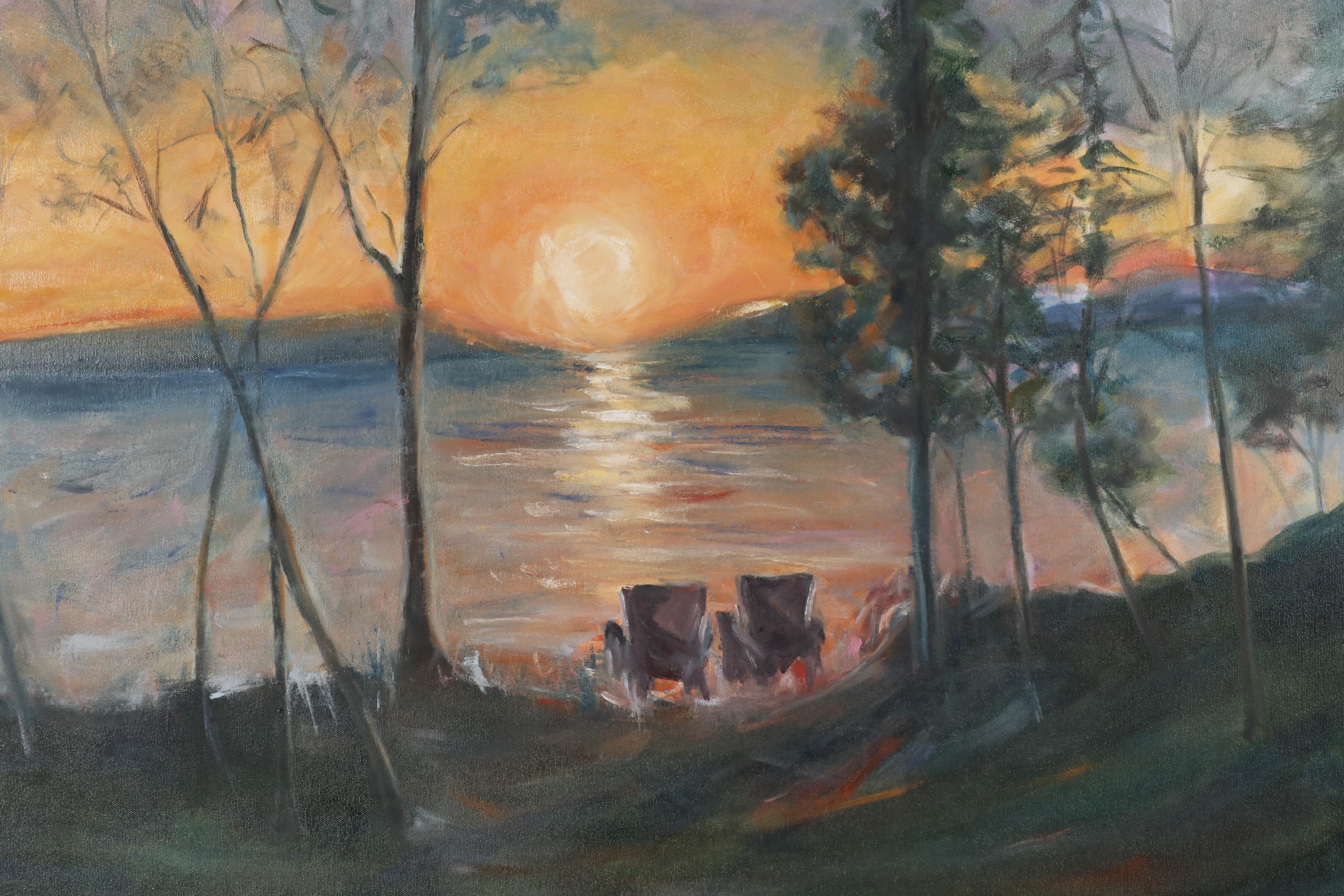 Landscape Oil Painting of Lake Scene