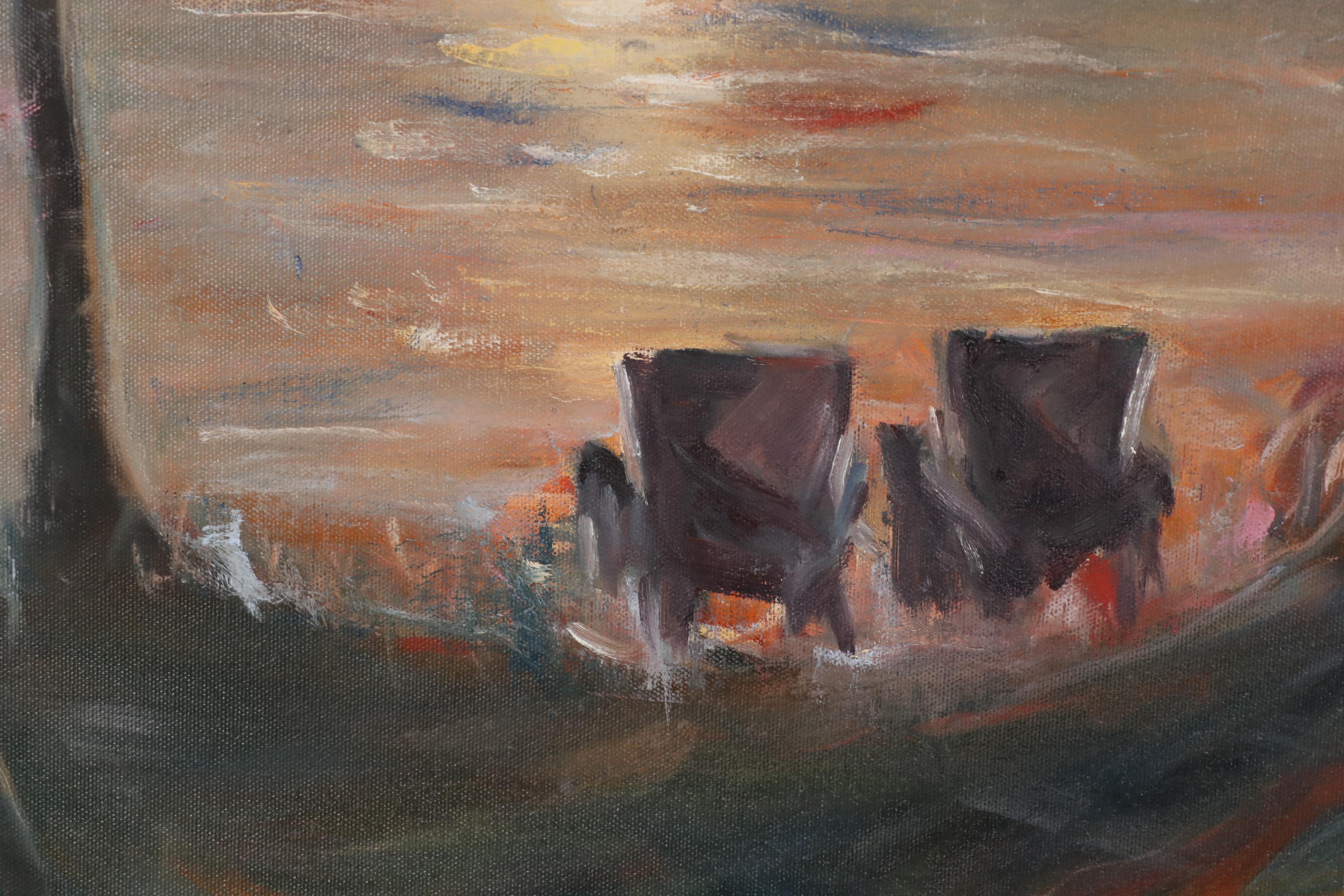 Landscape Oil Painting of Lake Scene