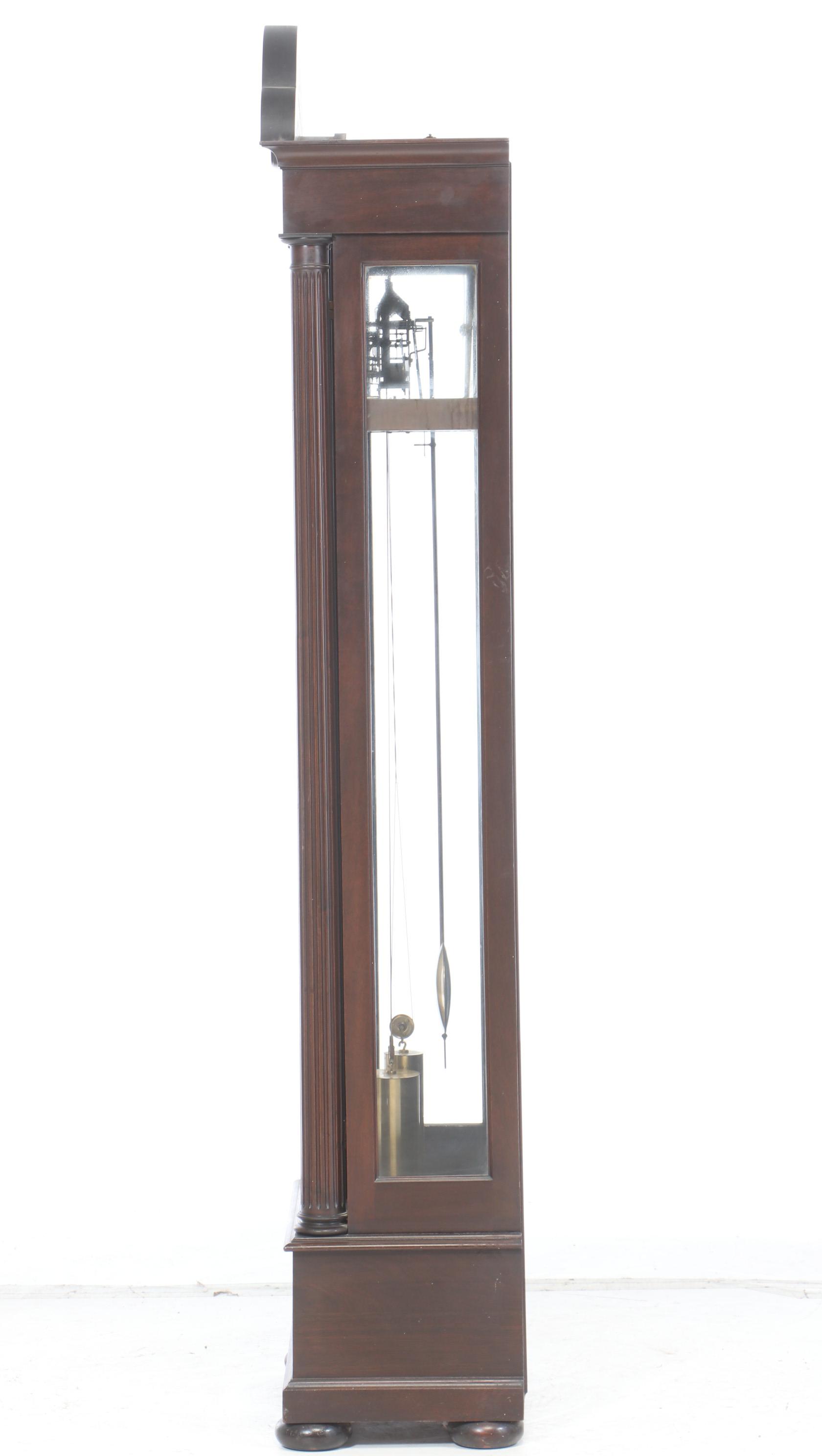 Herschede Mahogany Grandfather Clock with Moon Phase, Circa 1919