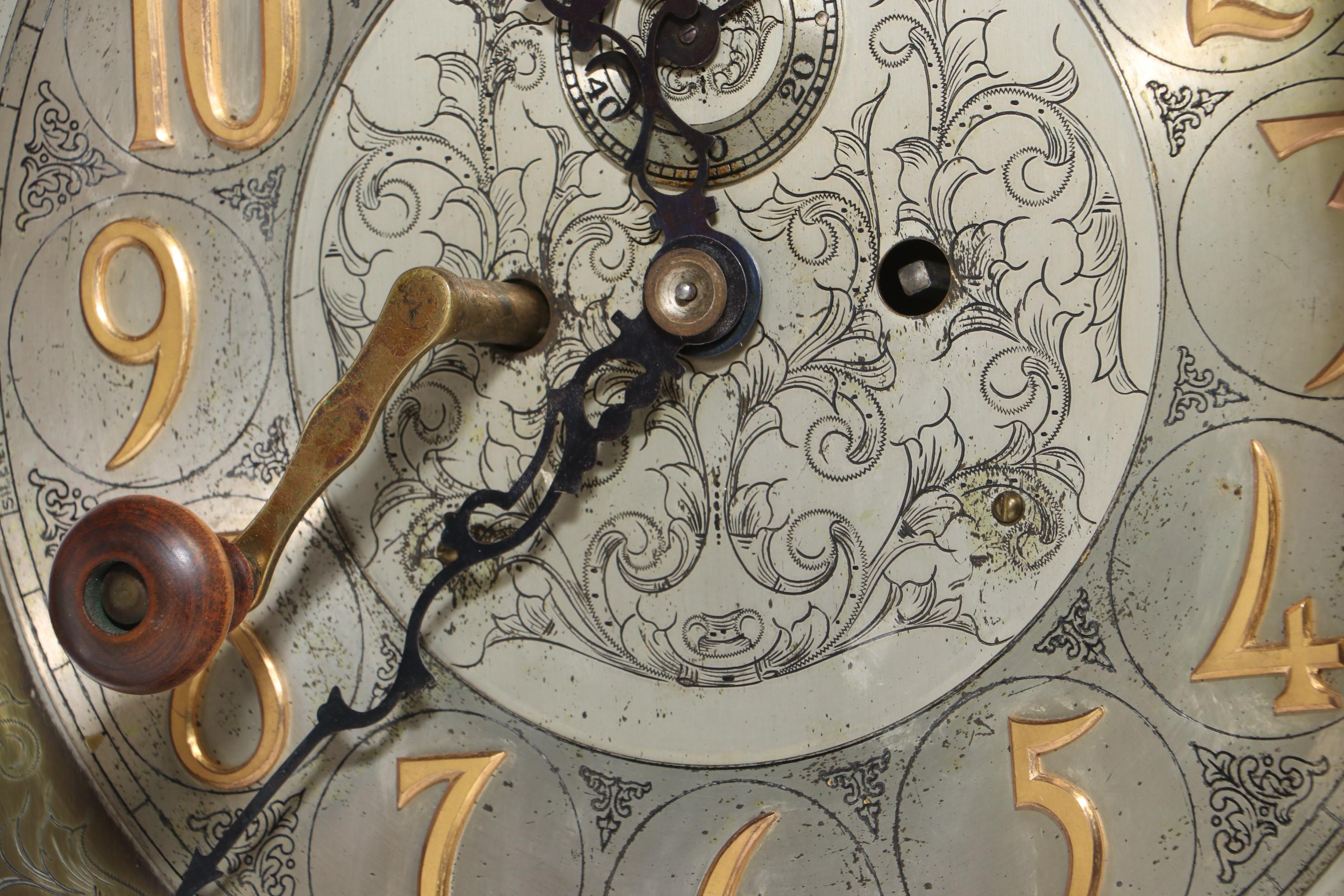 Herschede Mahogany Grandfather Clock with Moon Phase, Circa 1919