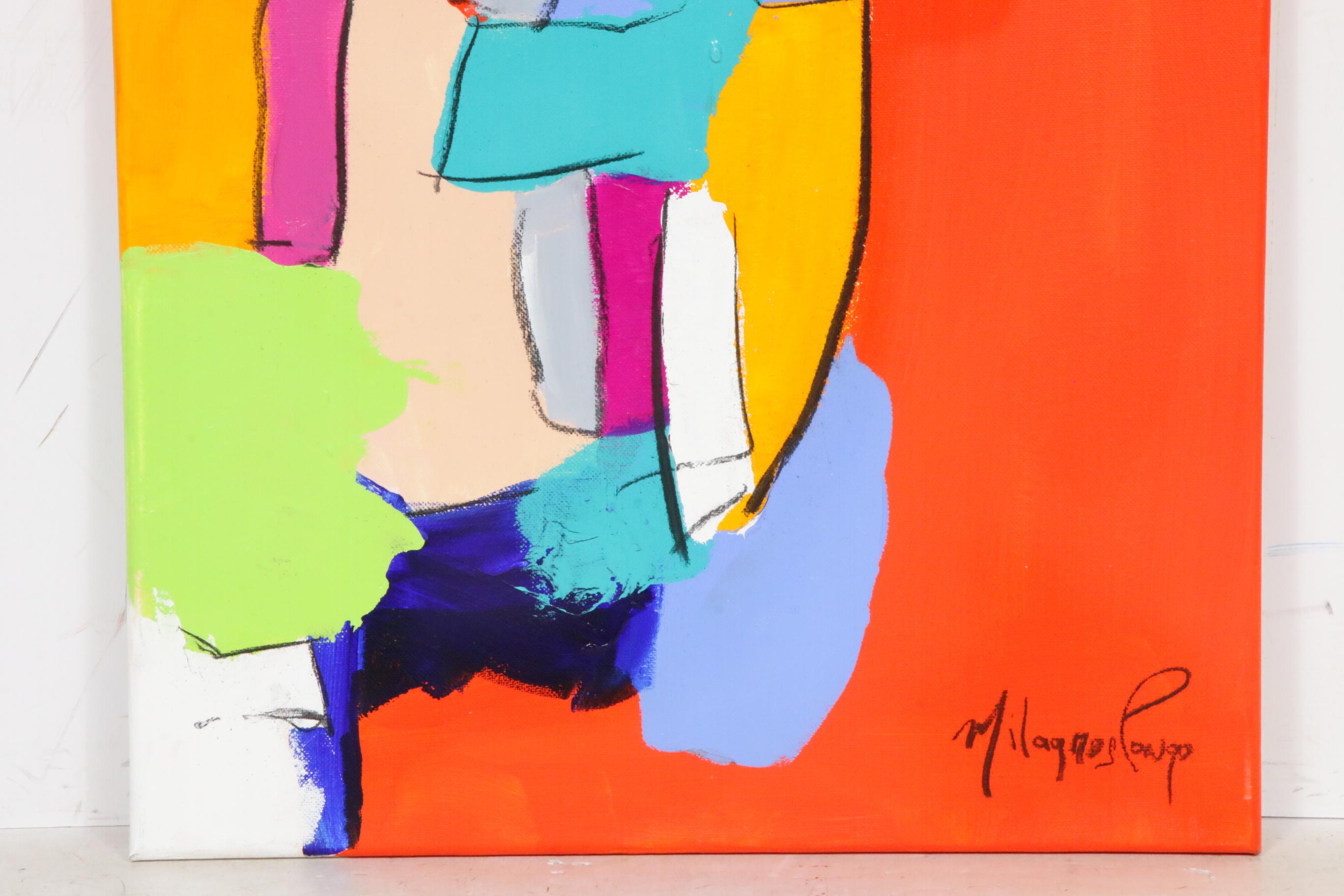 Milagros Pongo Abstract Mixed Media Painting