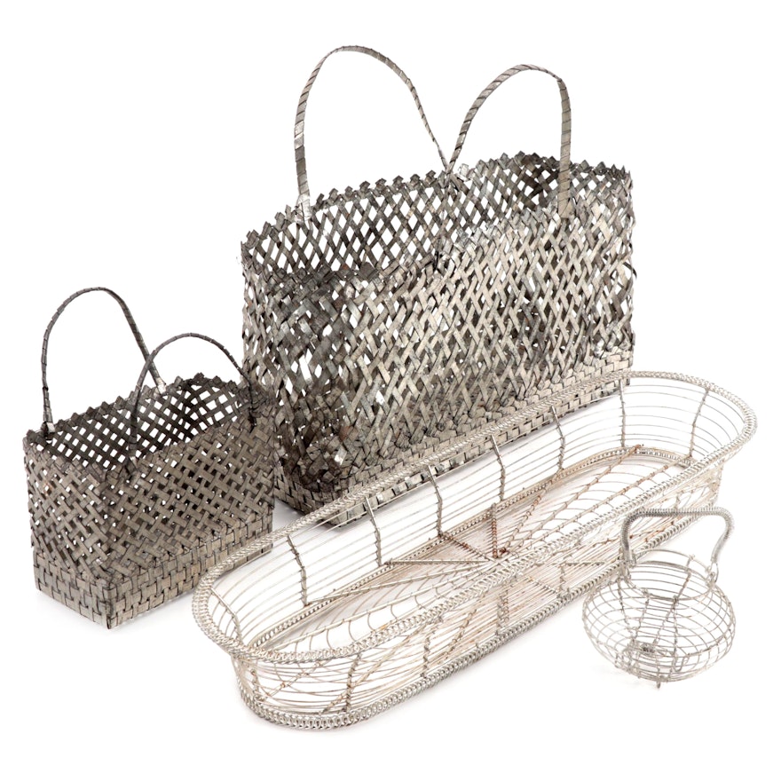 Woven Metal and Wire Baskets