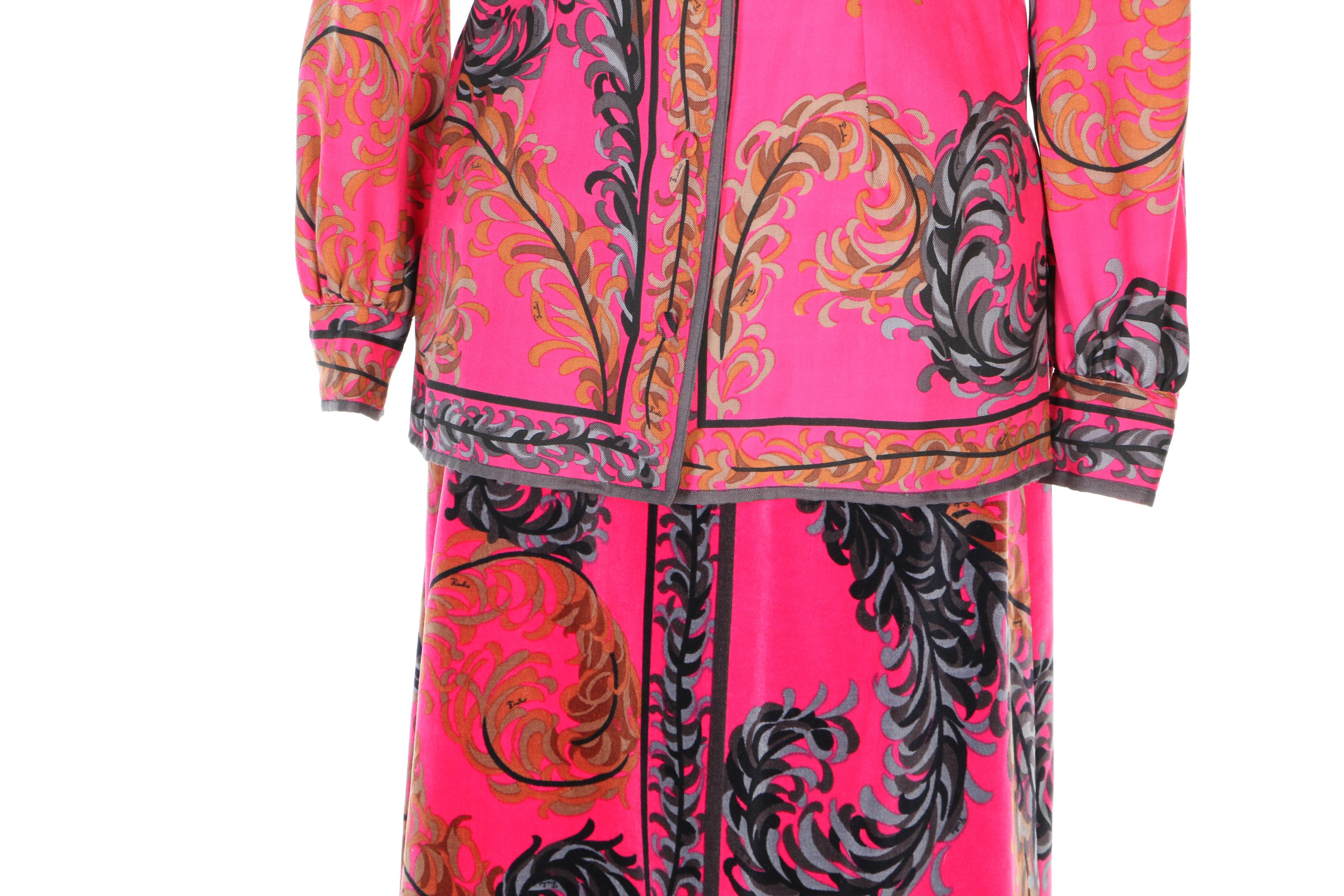 Emilio Pucci for Saks Fifth Avenue Wool and Velvet Separates, 1960s Vintage