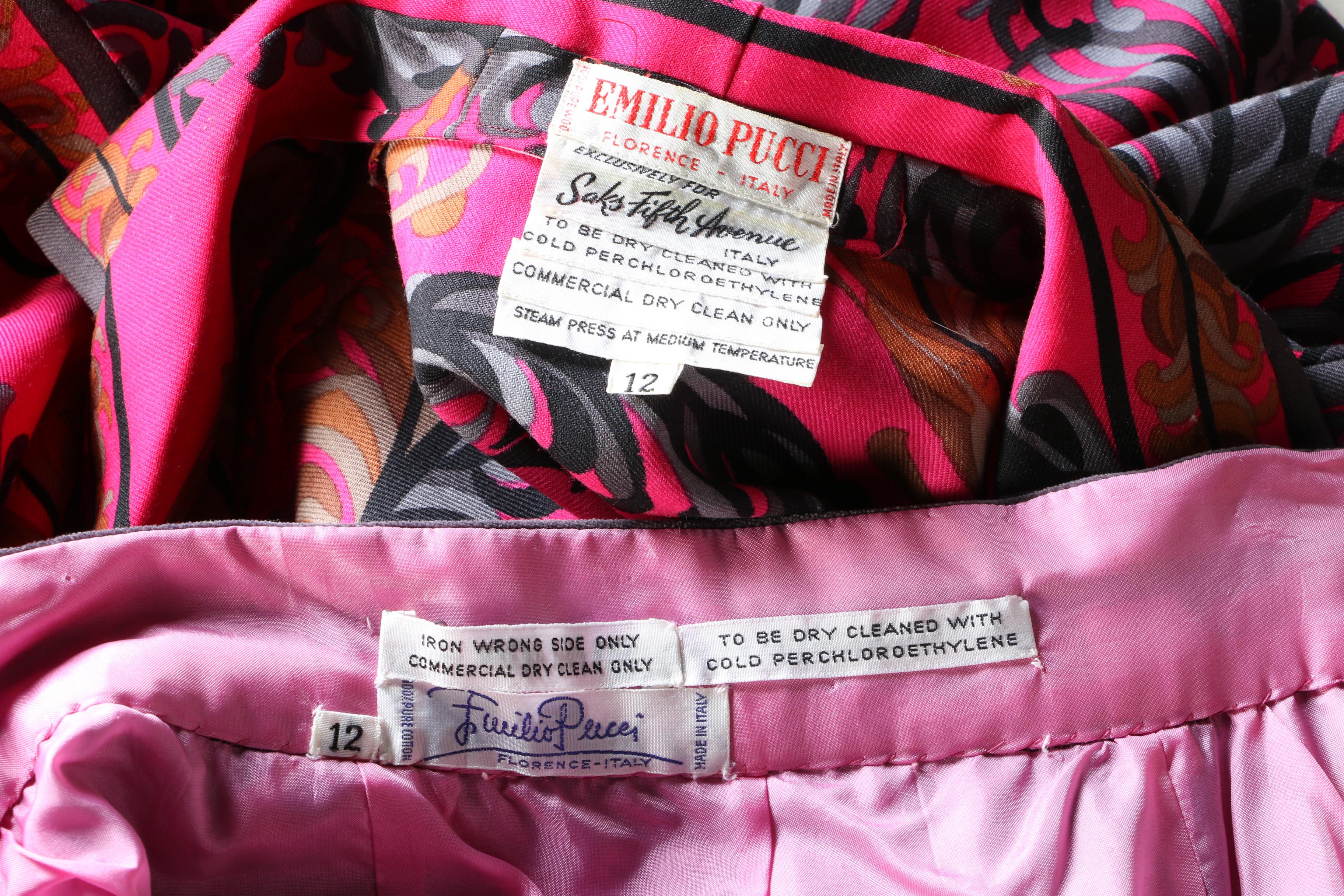 Emilio Pucci for Saks Fifth Avenue Wool and Velvet Separates, 1960s Vintage