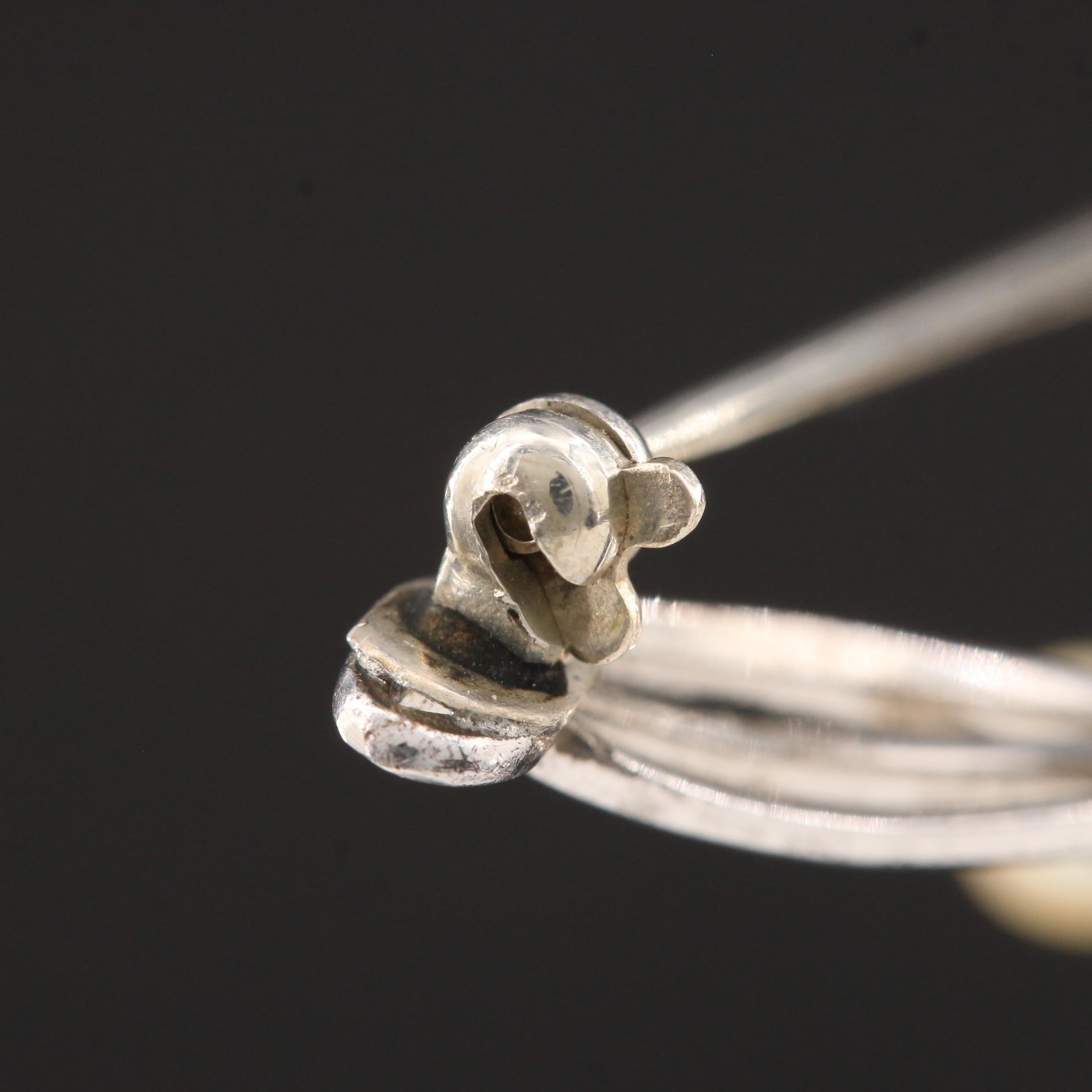 Vintage Mikimoto Sterling Silver Cultured Pearl Brooch