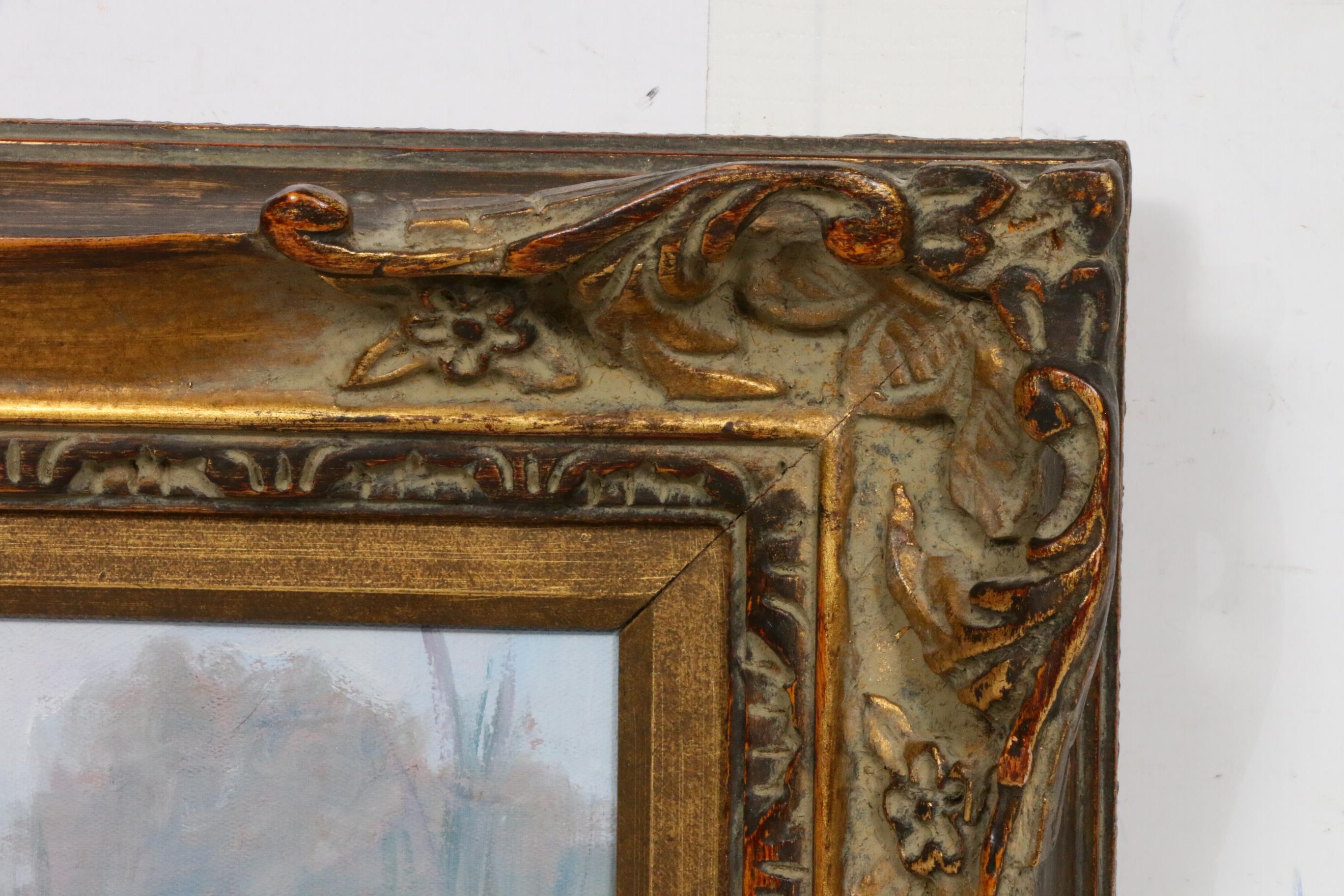 J. Collar Impressionist Style Parisian Woman Oil Painting, Late 20th Century