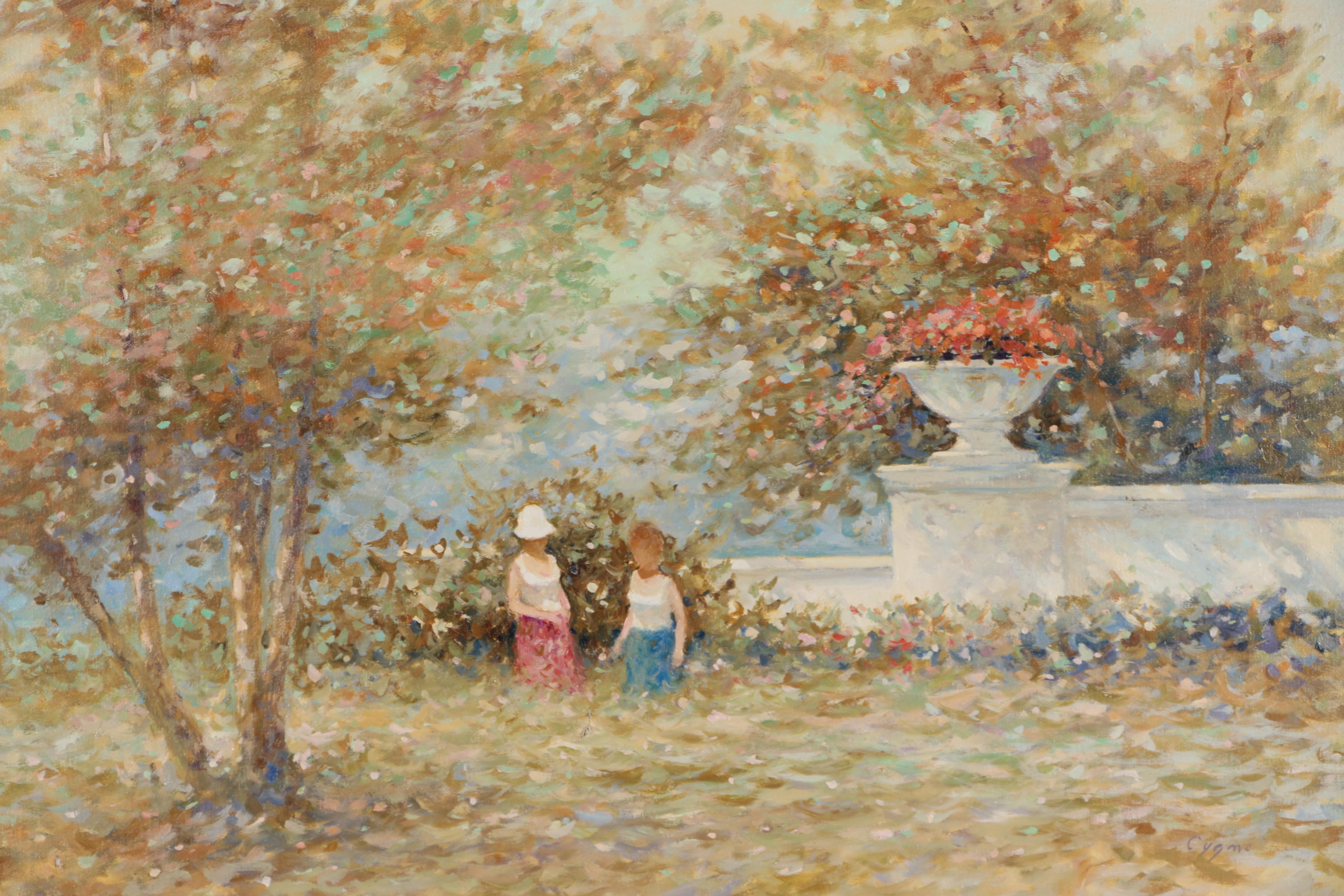 E. J. Cygne Impressionist Style Landscape Oil Painting