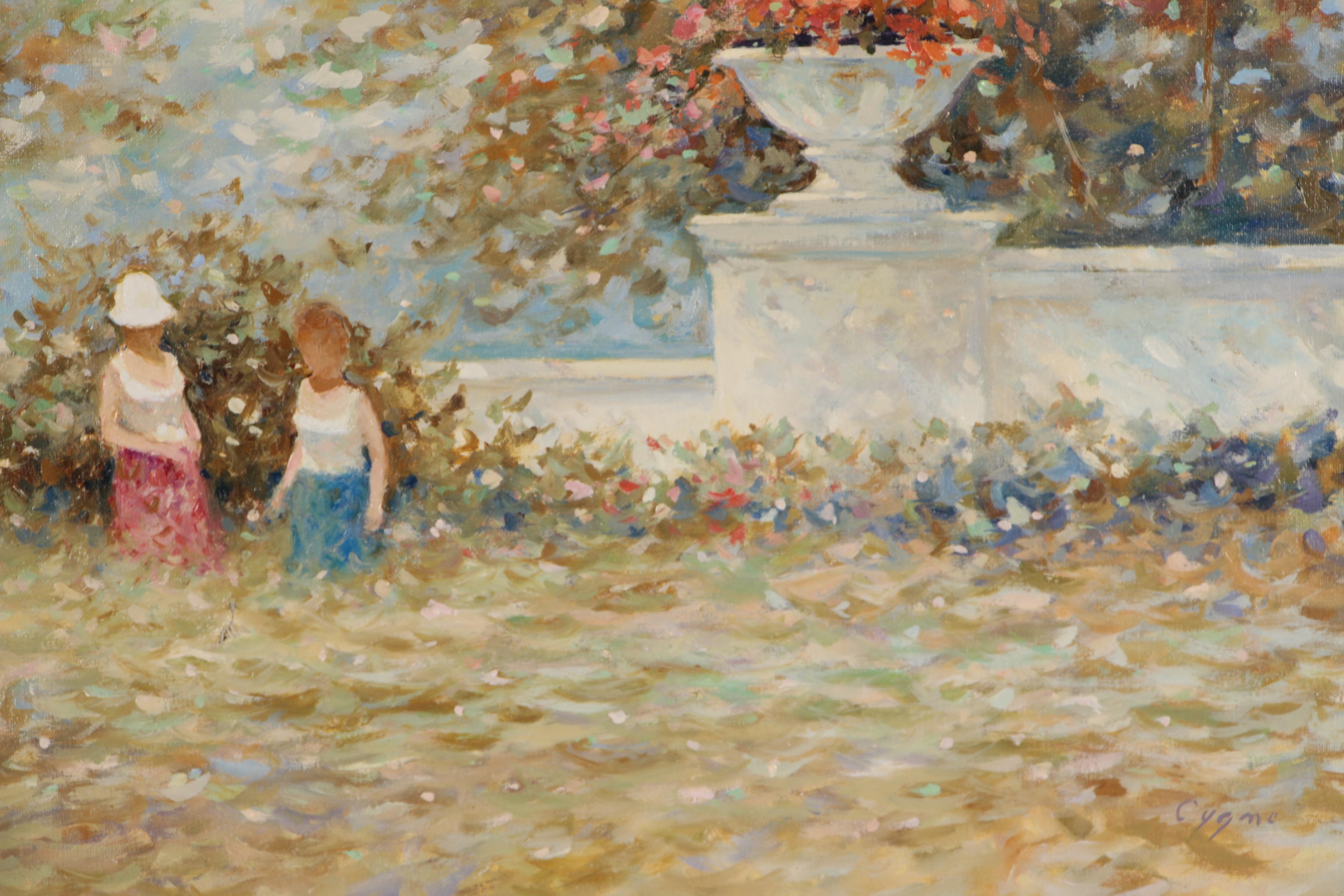 E. J. Cygne Impressionist Style Landscape Oil Painting