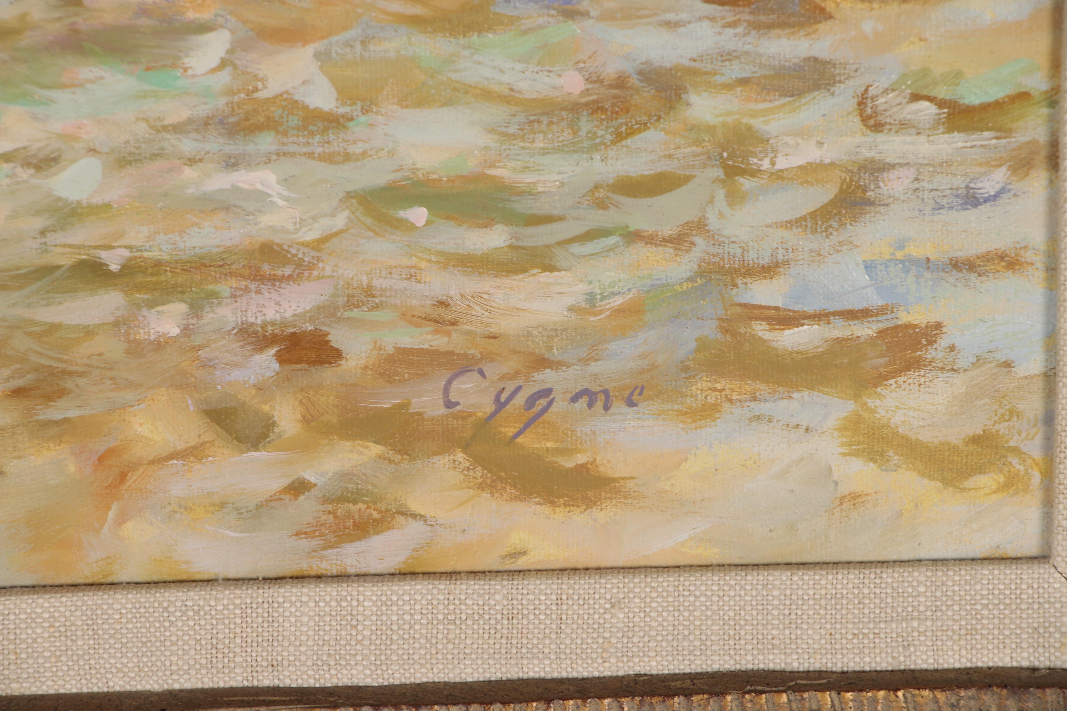 E. J. Cygne Impressionist Style Landscape Oil Painting