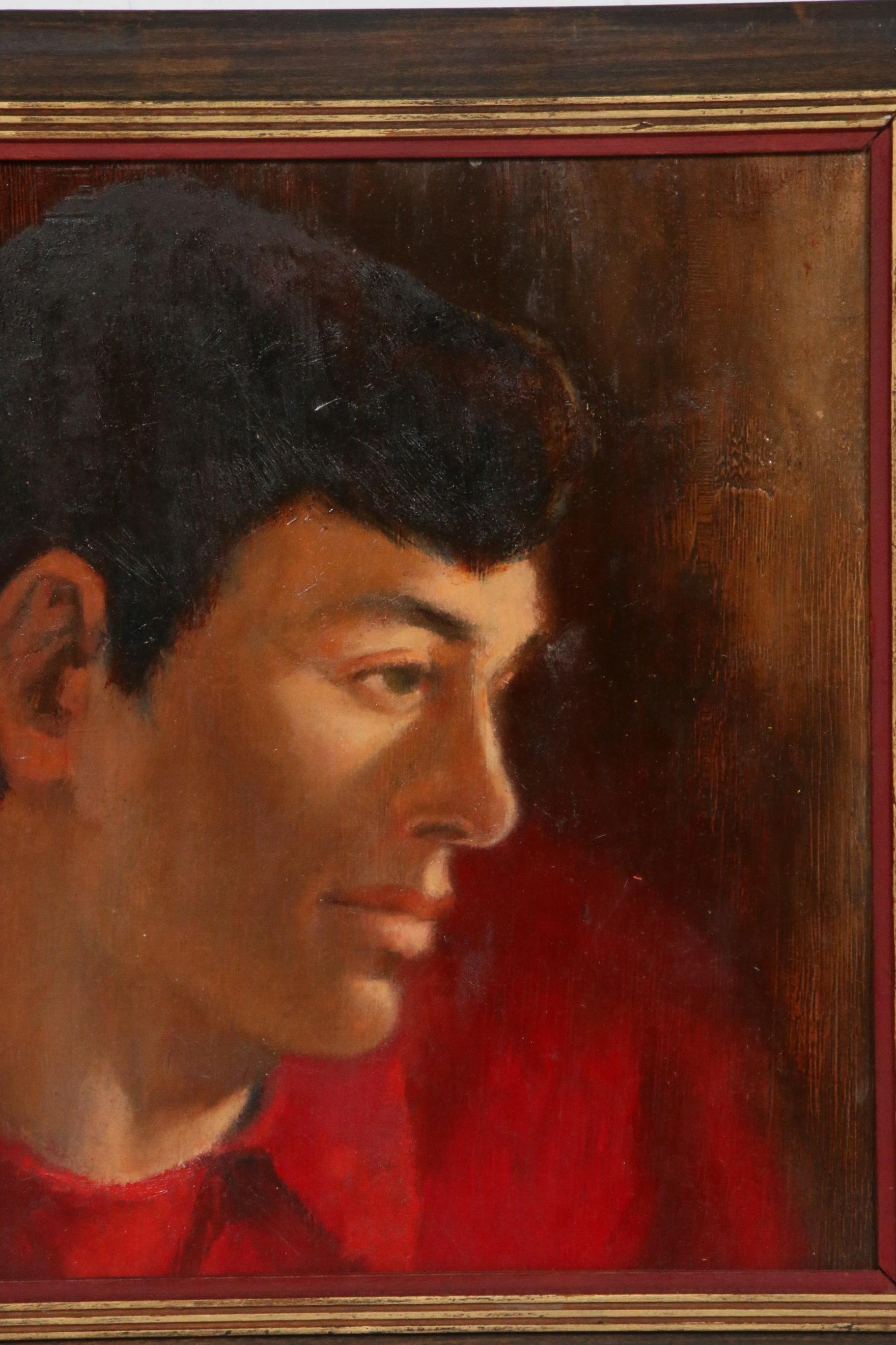 Paul Sweany Portrait of Man Oil Painting, 1960