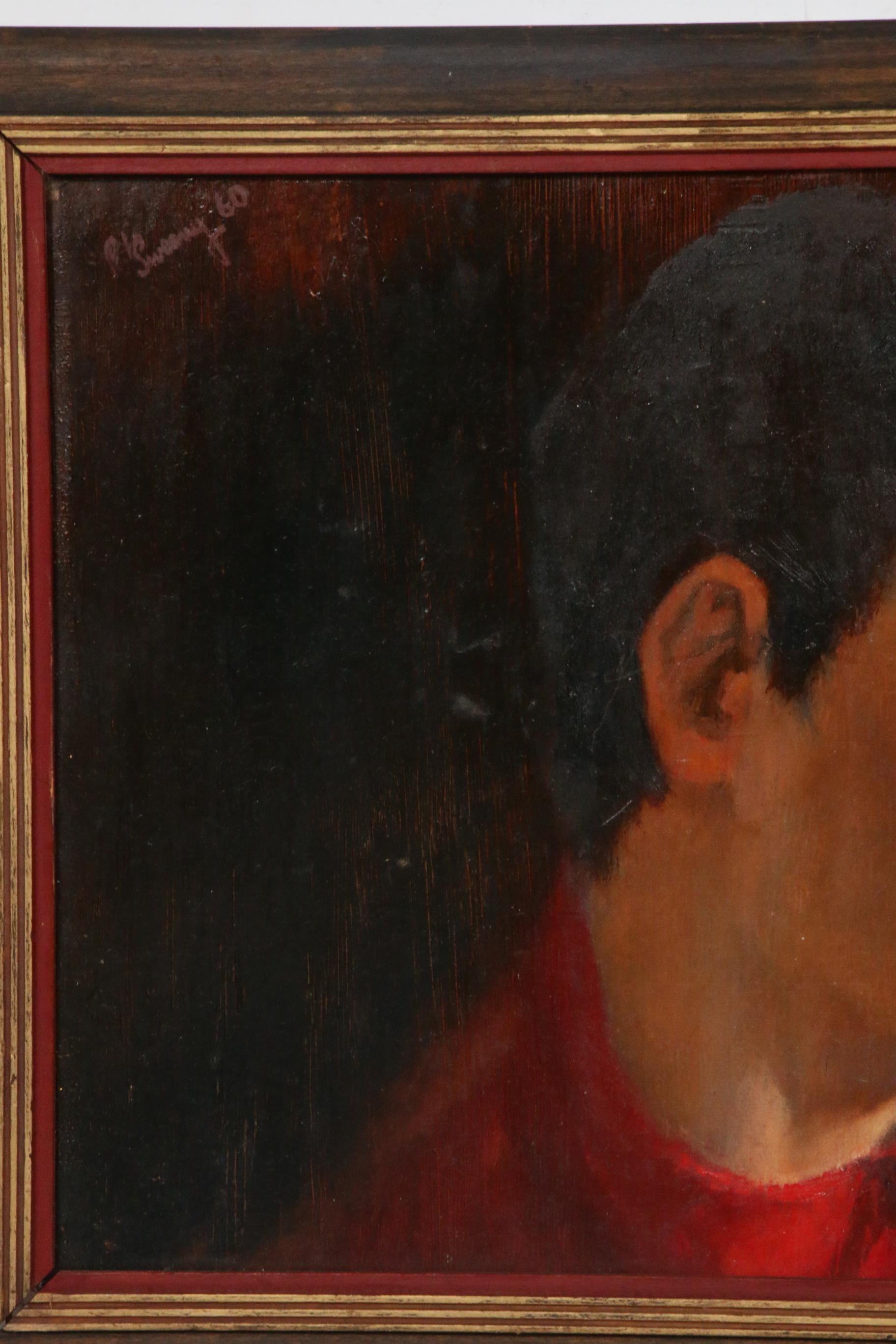 Paul Sweany Portrait of Man Oil Painting, 1960