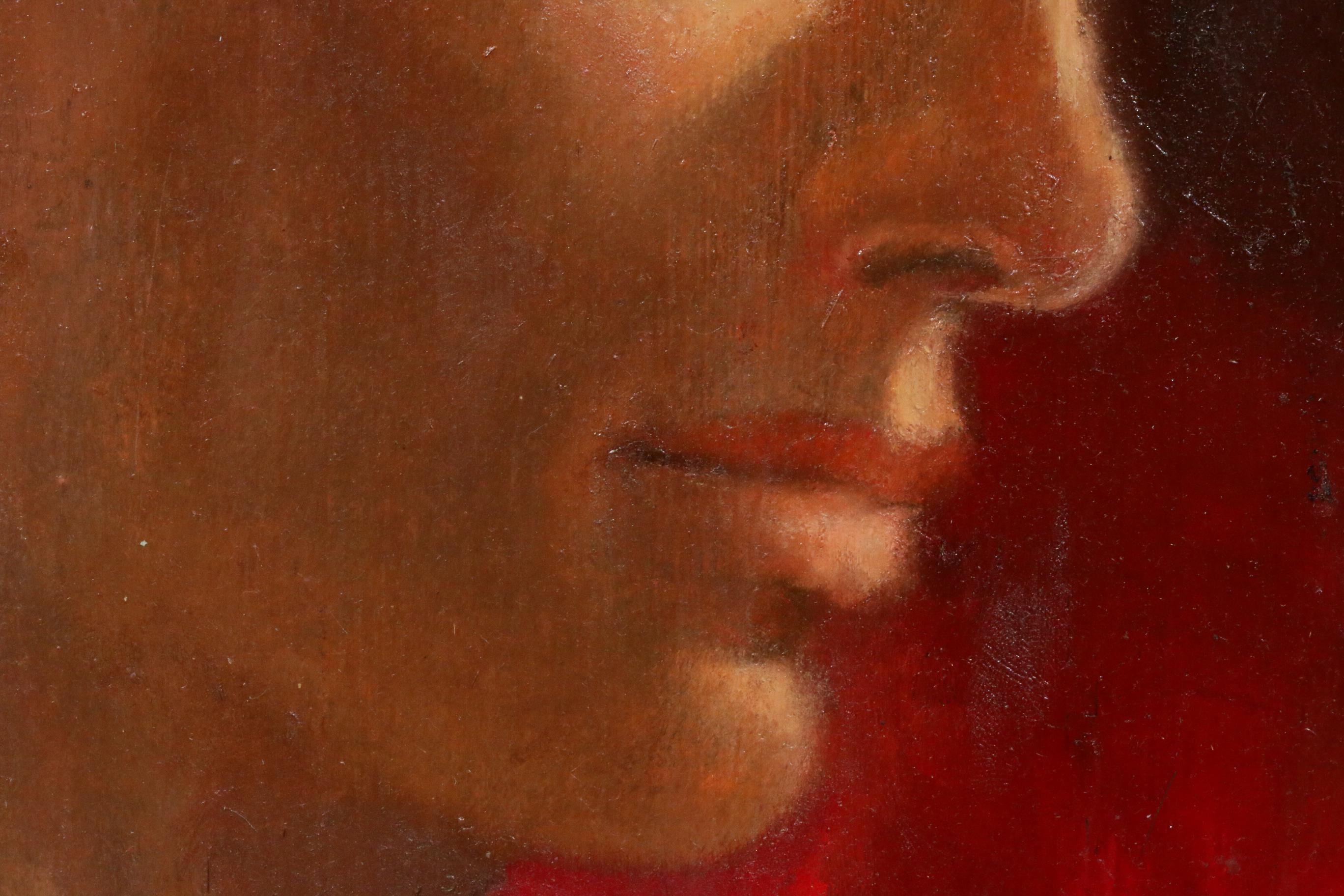 Paul Sweany Portrait of Man Oil Painting, 1960