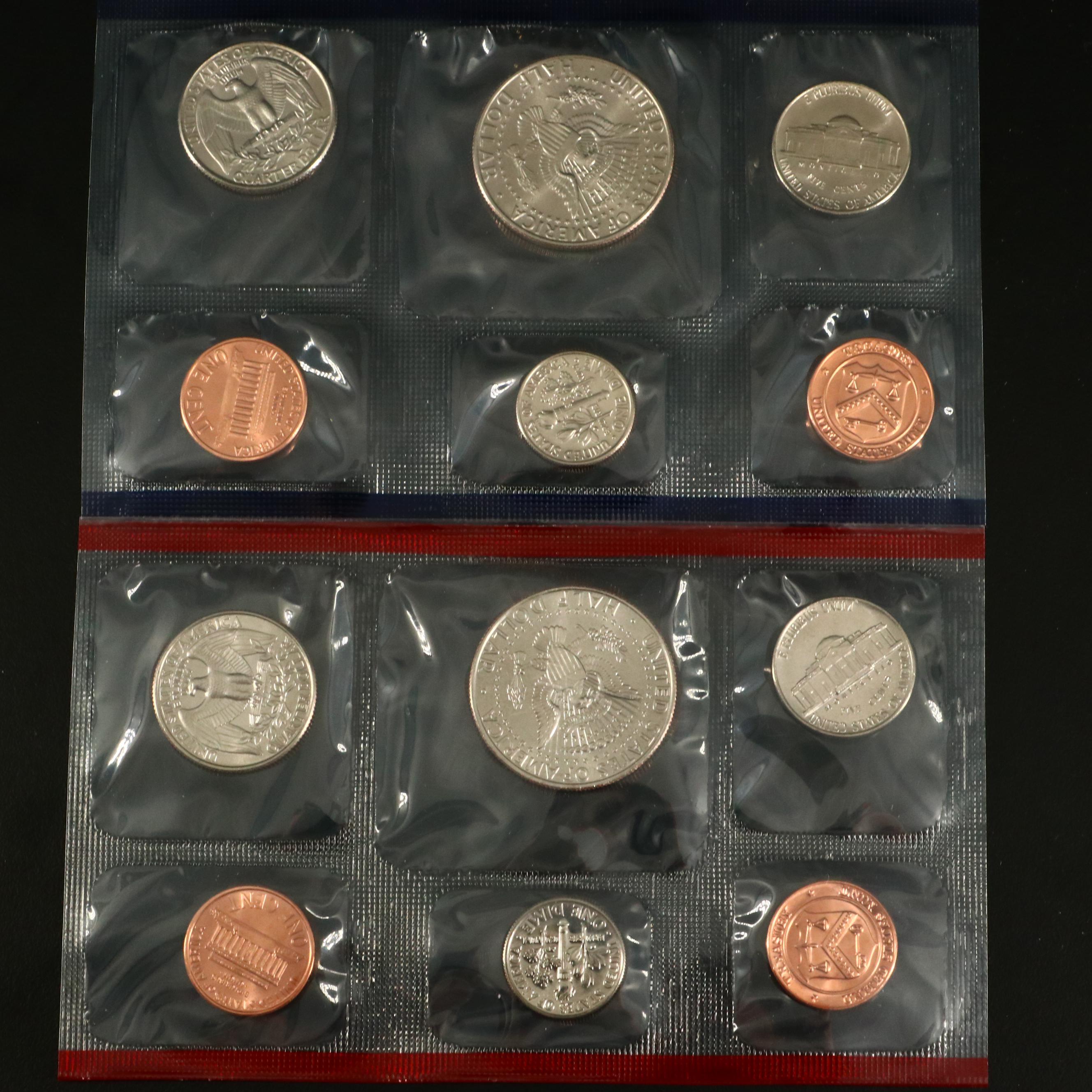 11 United States Uncirculated Mint Sets Including a 1997, 2000, and 2010
