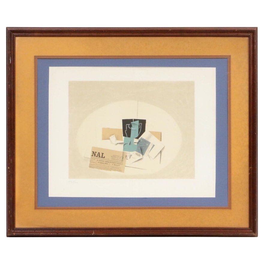 Georges Braque Color Lithograph "Le paquet de tabac 1914," Mid-20th Century